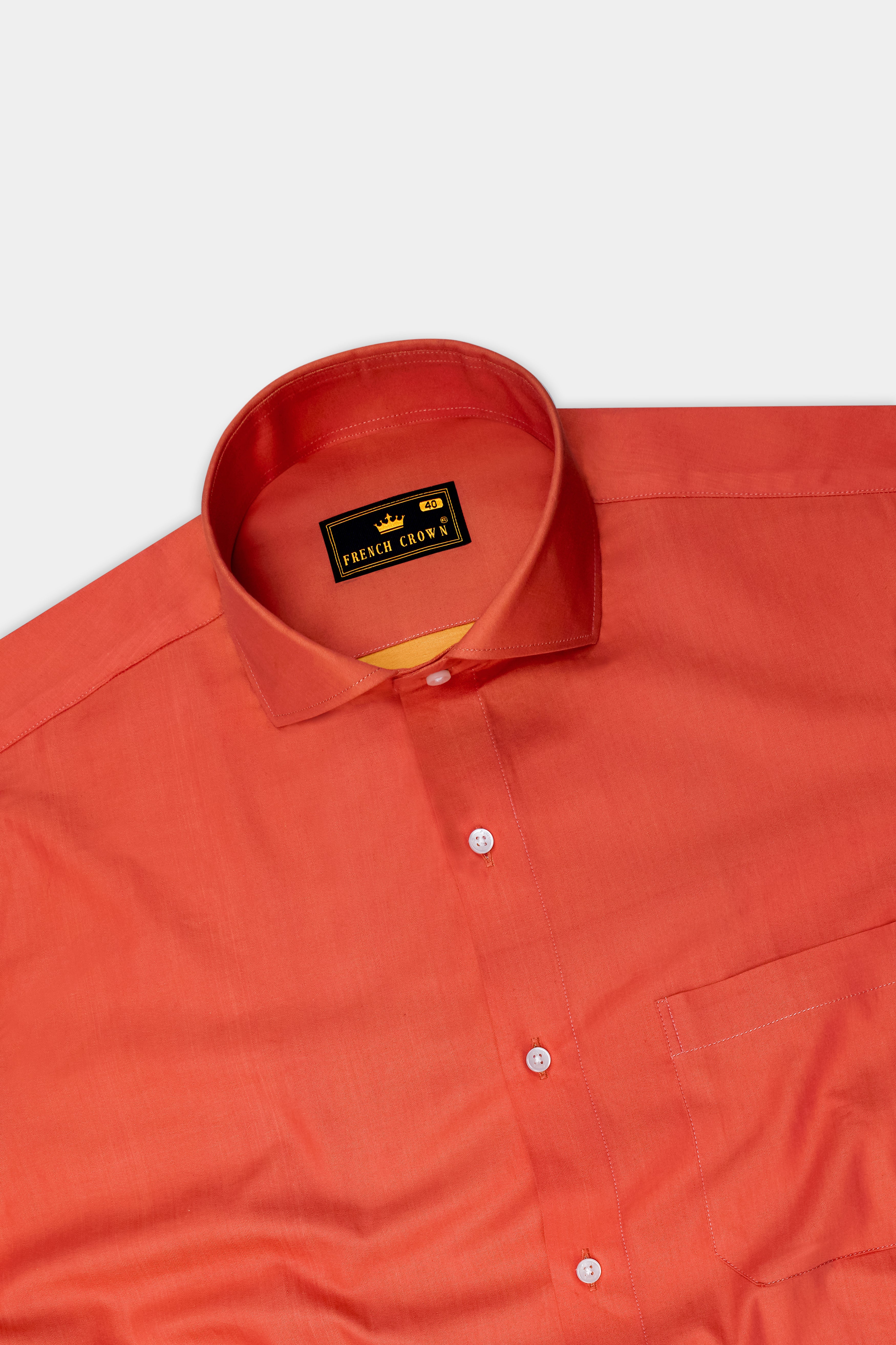 Terracotta Orange Two Tone Chambray Shirt