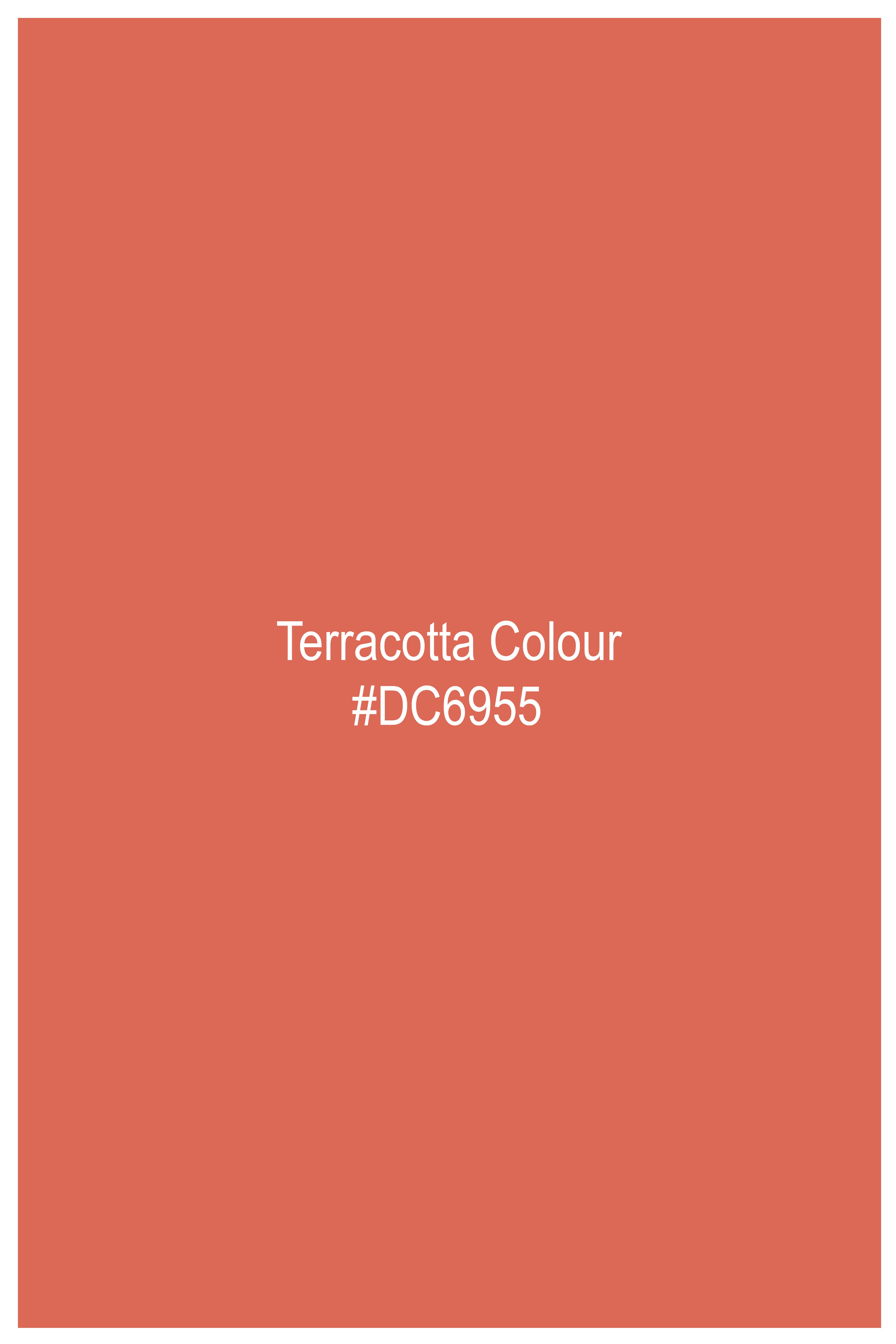 Terracotta Orange Two Tone Chambray Shirt