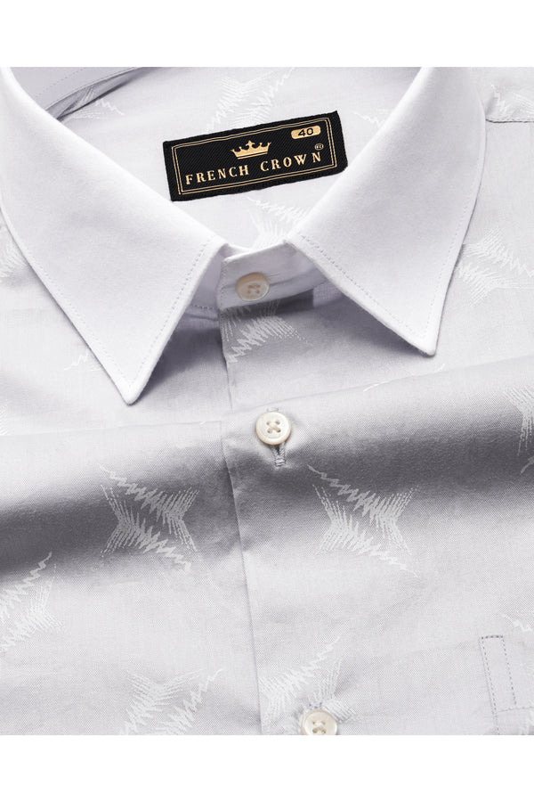 Pumice Gray and White Premium Cotton Shirt