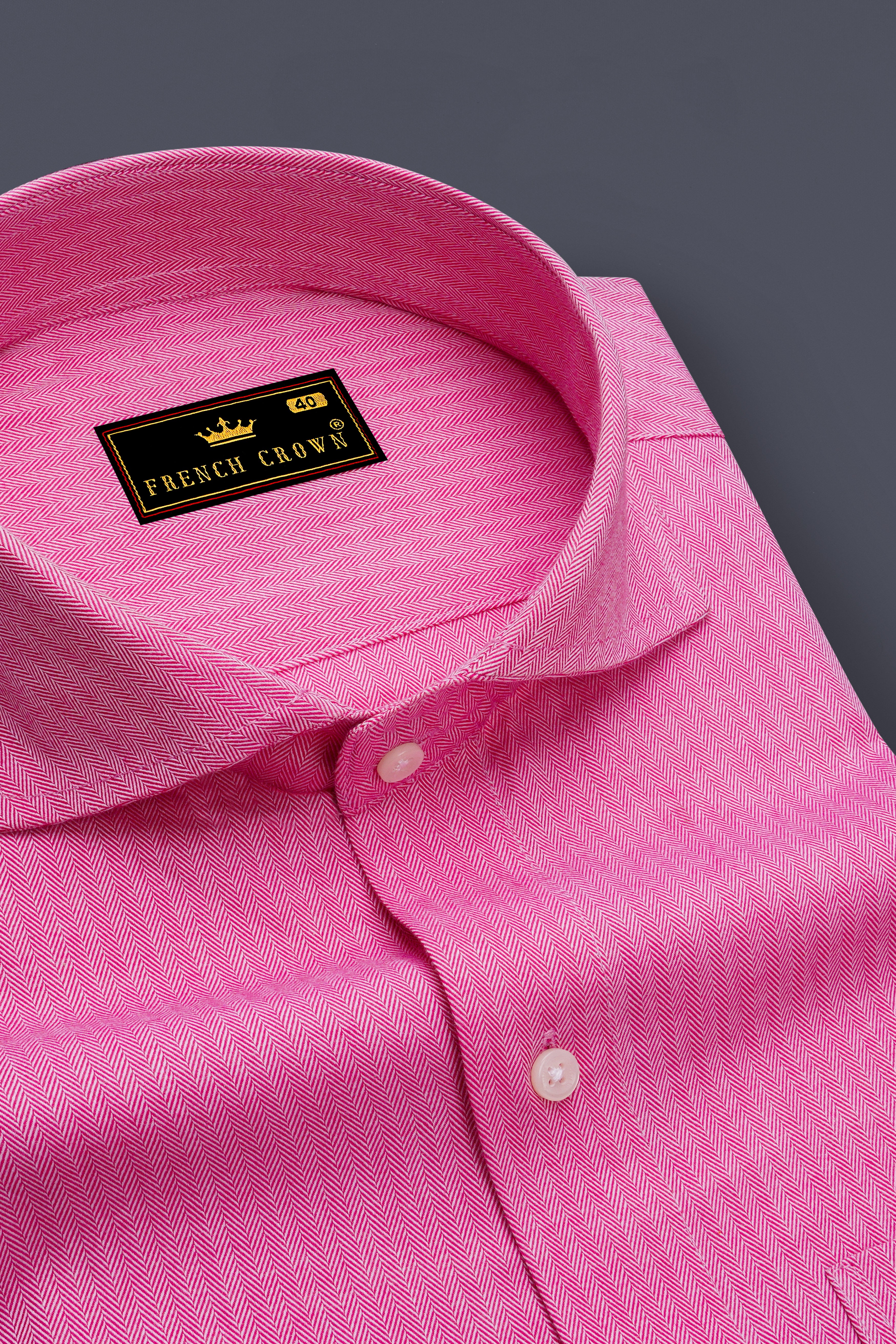 Carissma Pink Herringbone Premium Cotton Shirt
