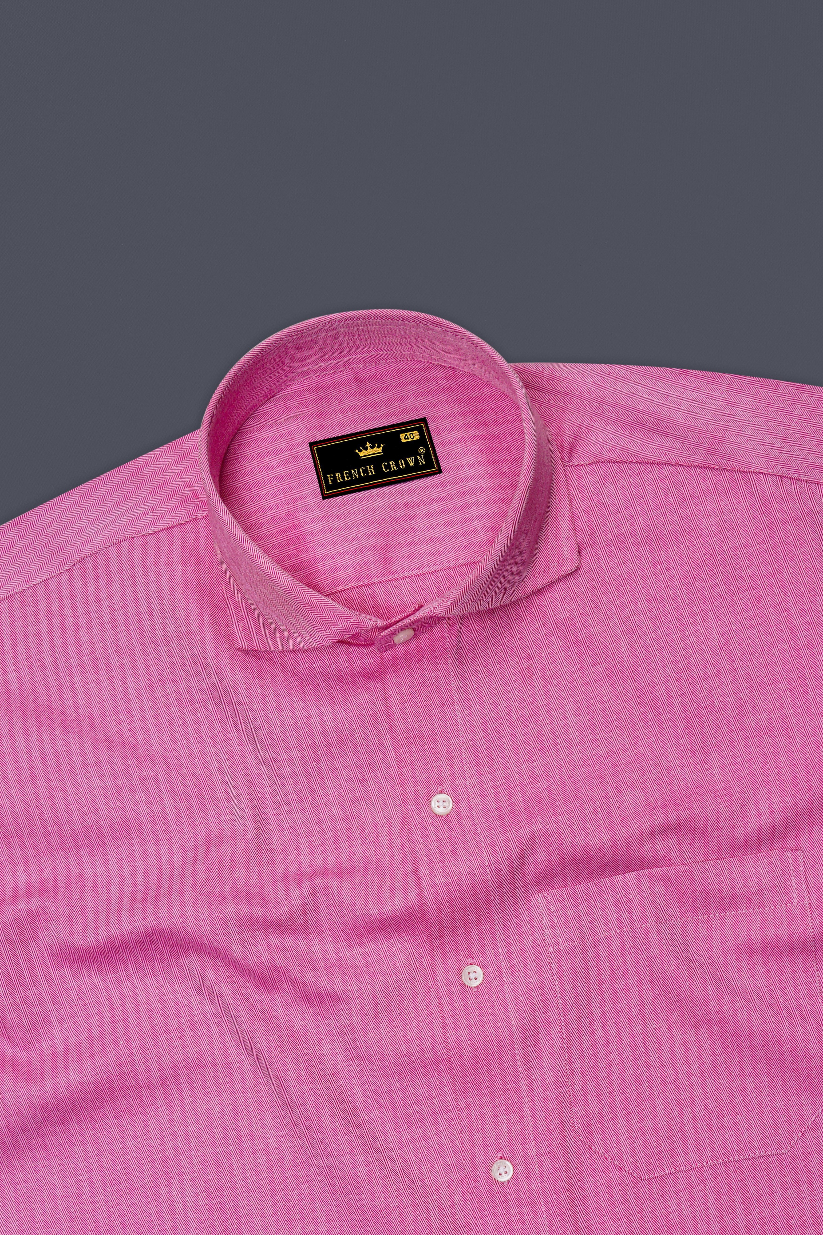 Carissma Pink Herringbone Premium Cotton Shirt
