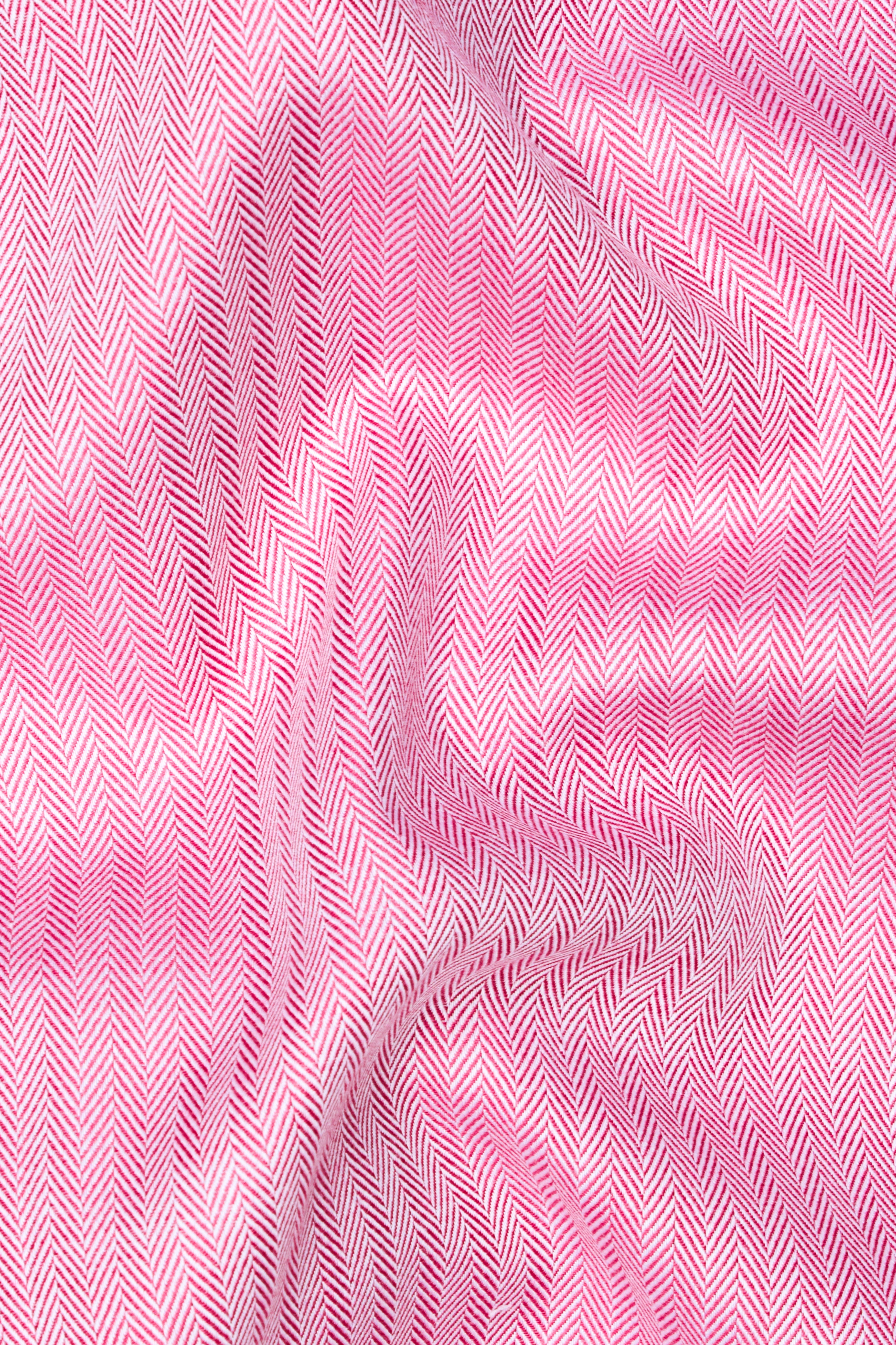 Carissma Pink Herringbone Premium Cotton Shirt
