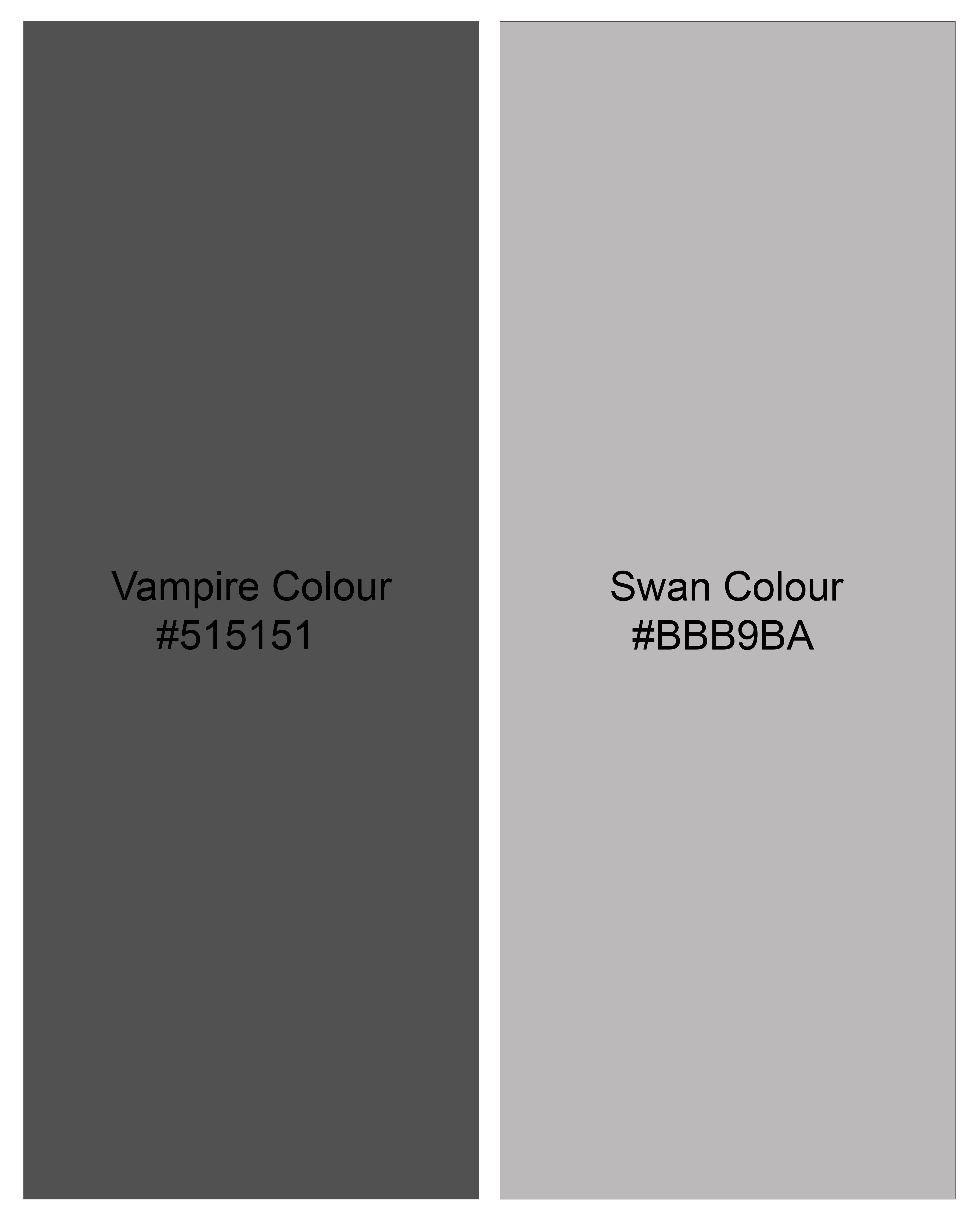 Vampire and Swan Gray Square Printed Super Soft Premium Cotton Shirt
