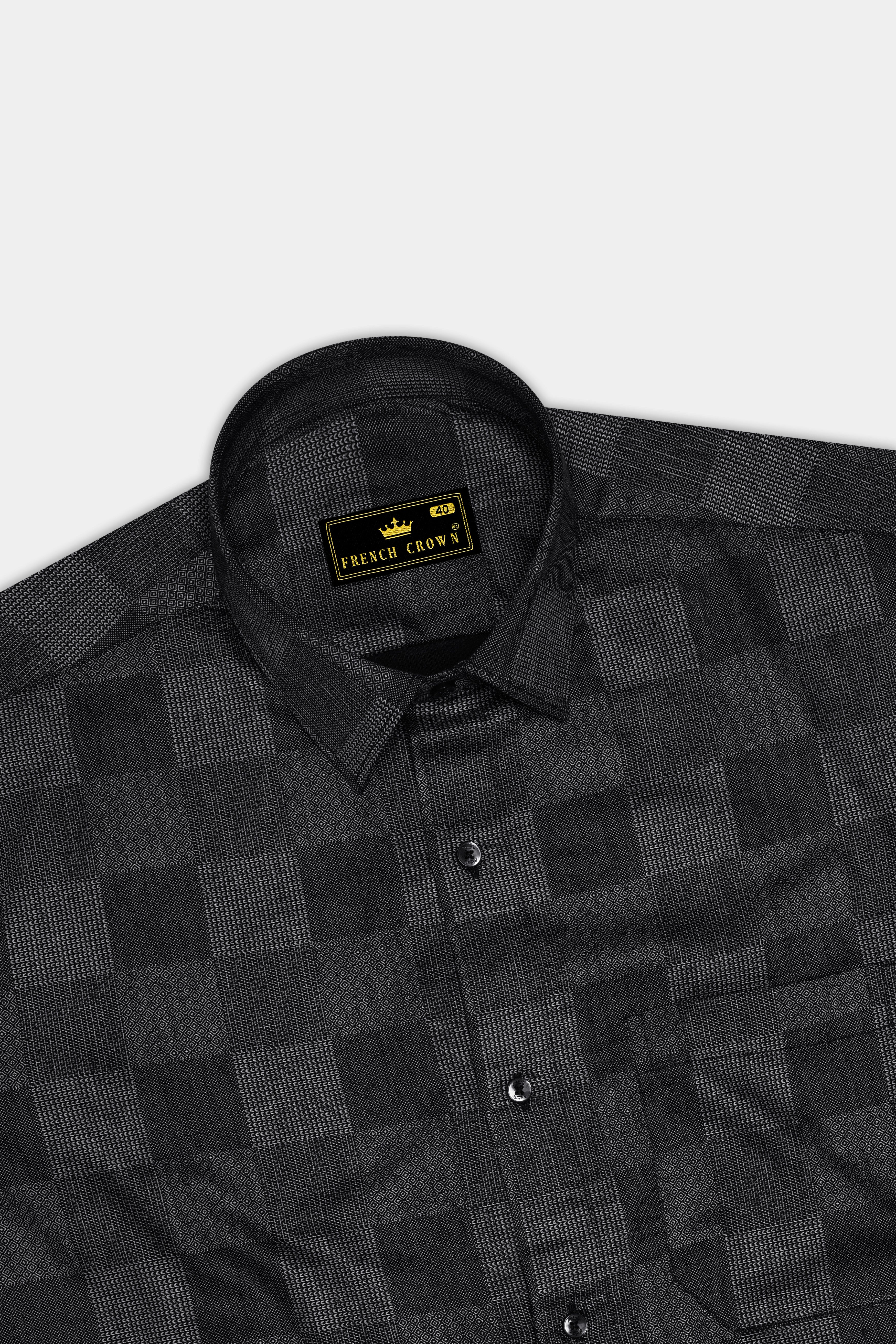 Vampire and Swan Gray Square Printed Super Soft Premium Cotton Shirt