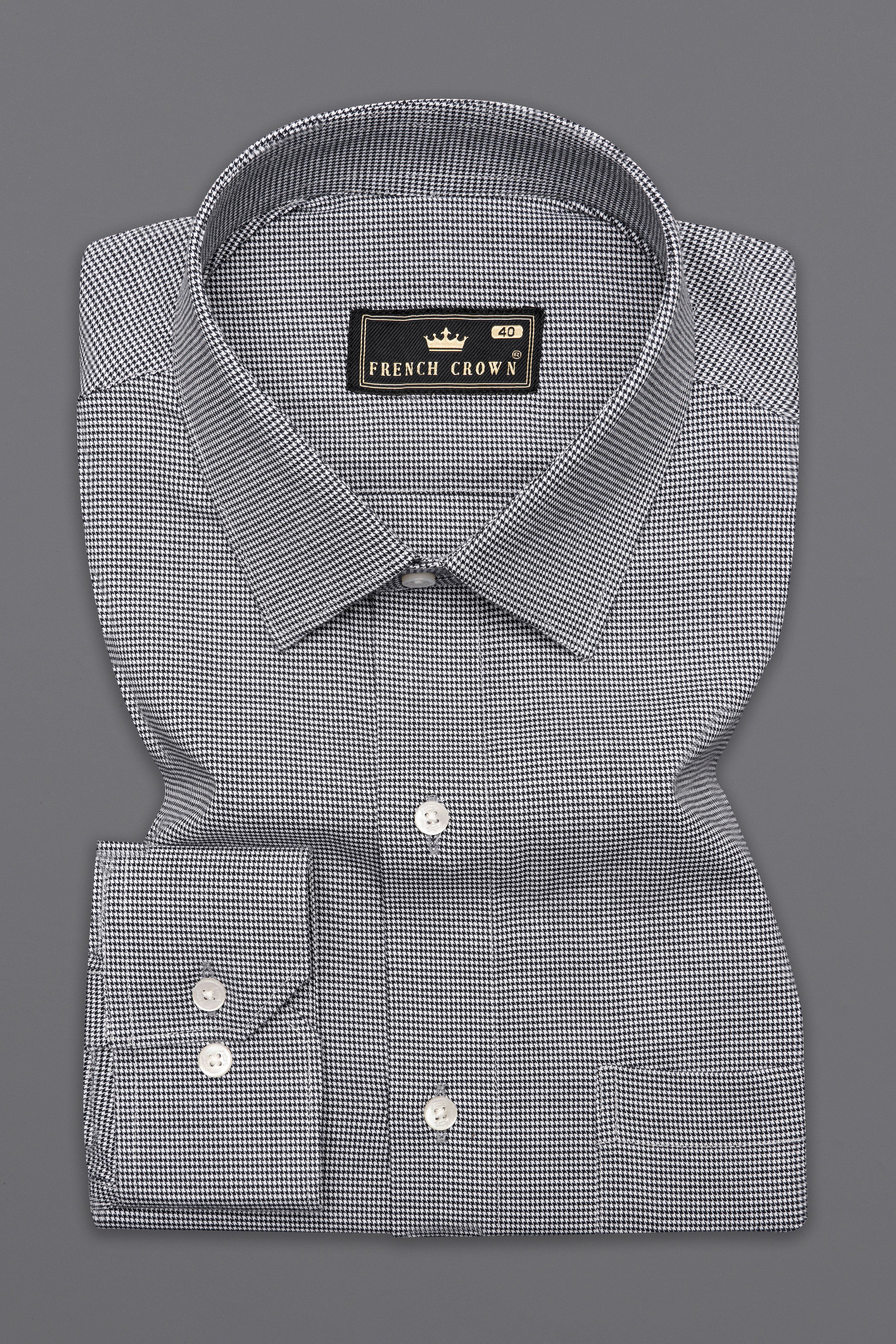 Granite Gray Houndstooth Shirt 10139-38, 10139-H-38, 10139-39, 10139-H-39, 10139-40, 10139-H-40, 10139-42, 10139-H-42, 10139-44, 10139-H-44, 10139-46, 10139-H-46, 10139-48, 10139-H-48, 10139-50, 10139-H-50, 10139-52, 10139-H-52