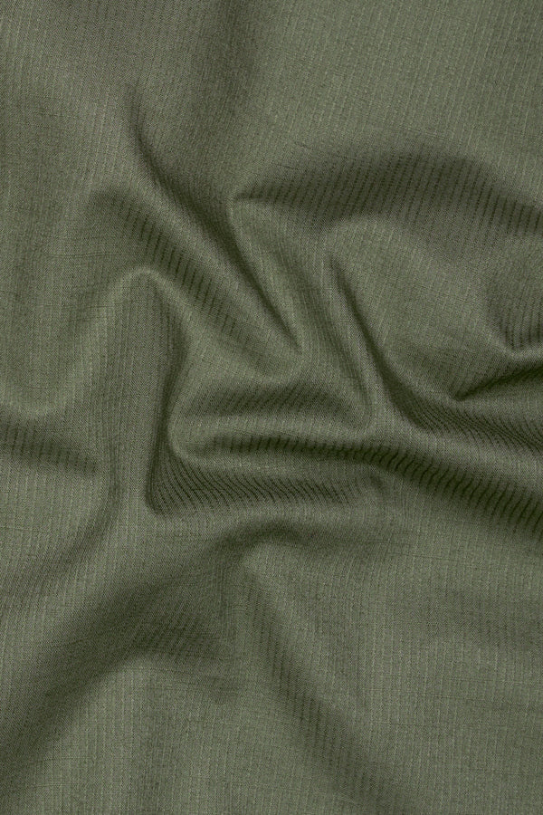 Liver Green Dobby Textured Premium Giza Cotton Shirt