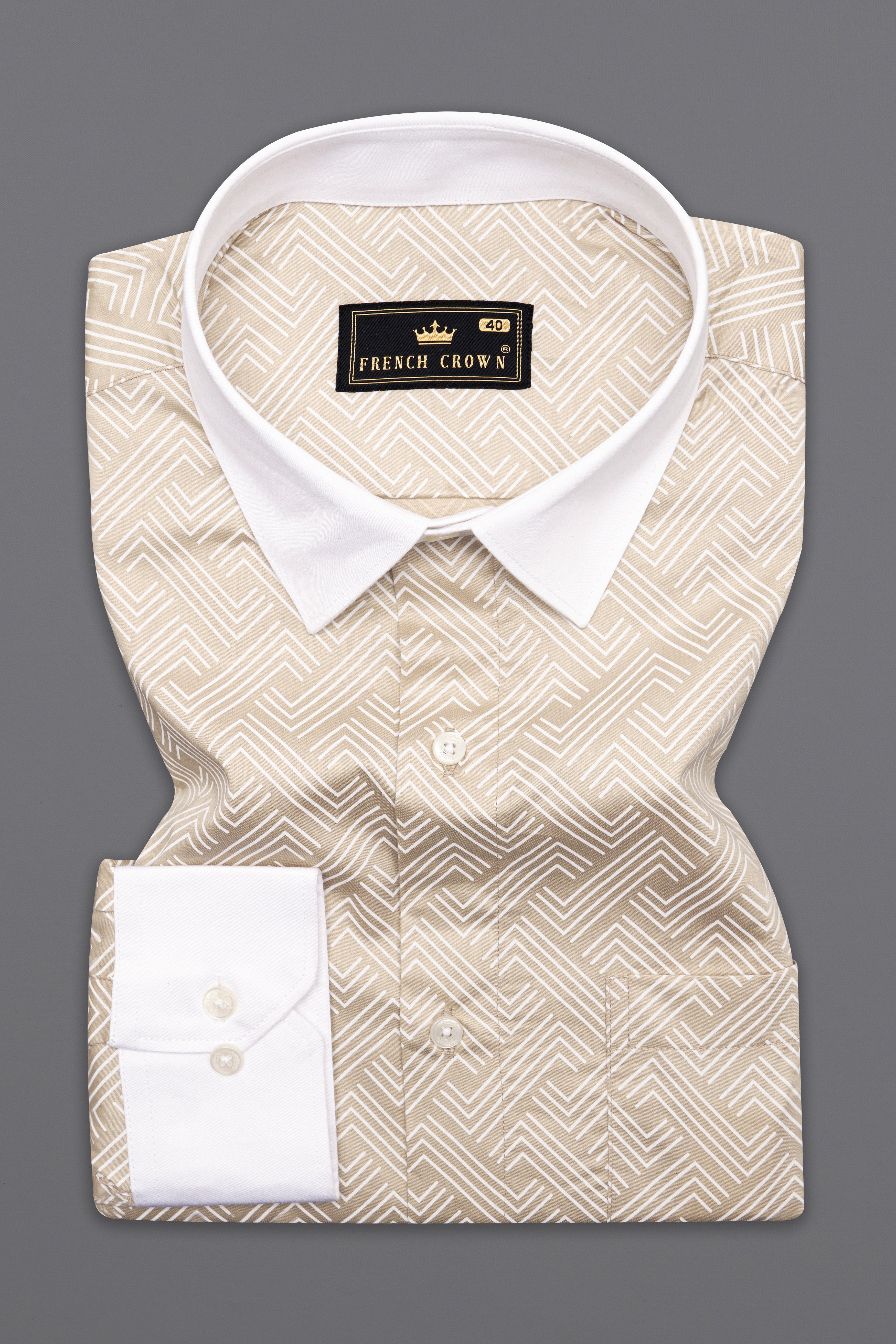 Hampton Brown with White Cuffs and Collar Super Soft Premium Cotton Shirt