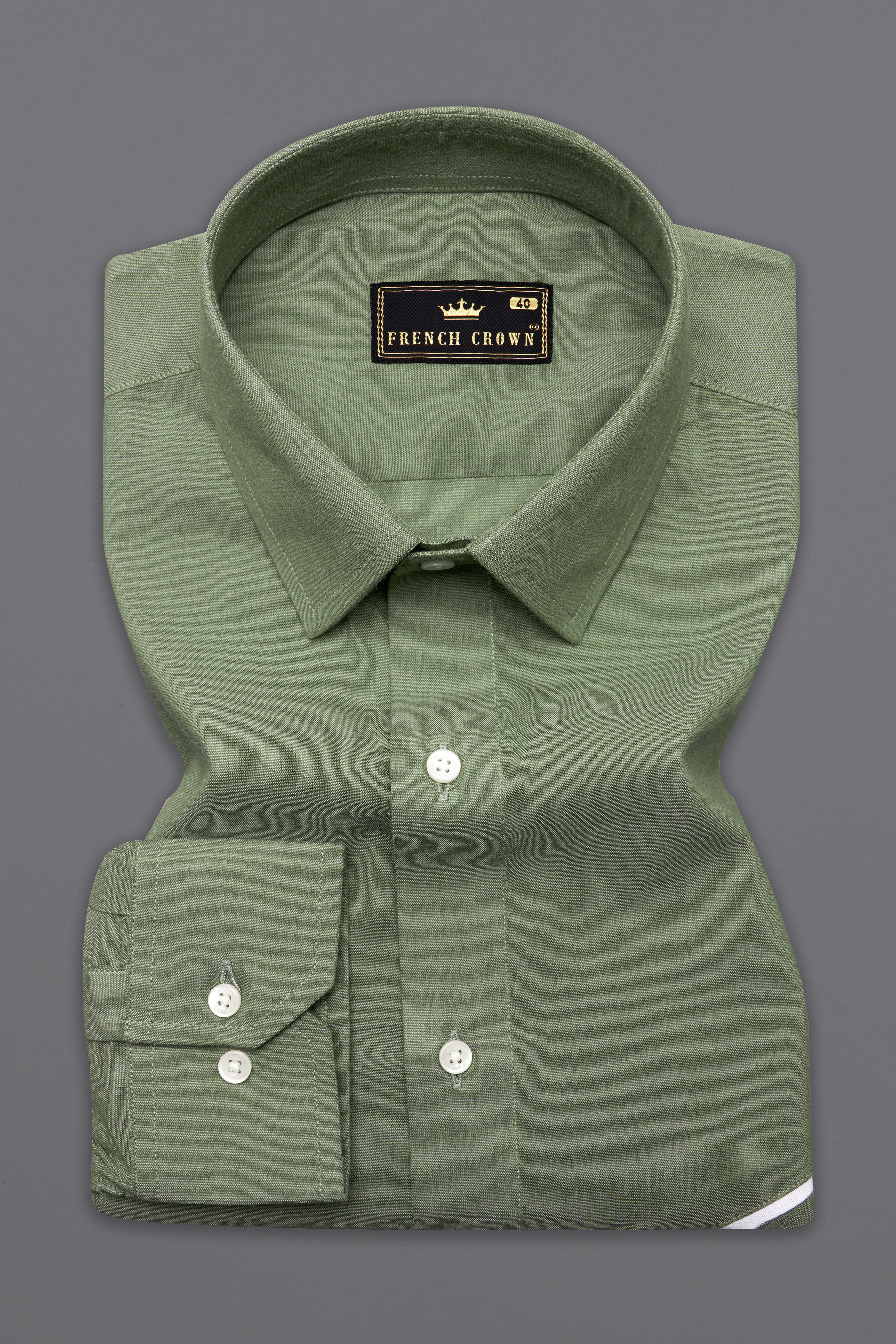 Camouflage Green Luxurious Linen Designer Shirt