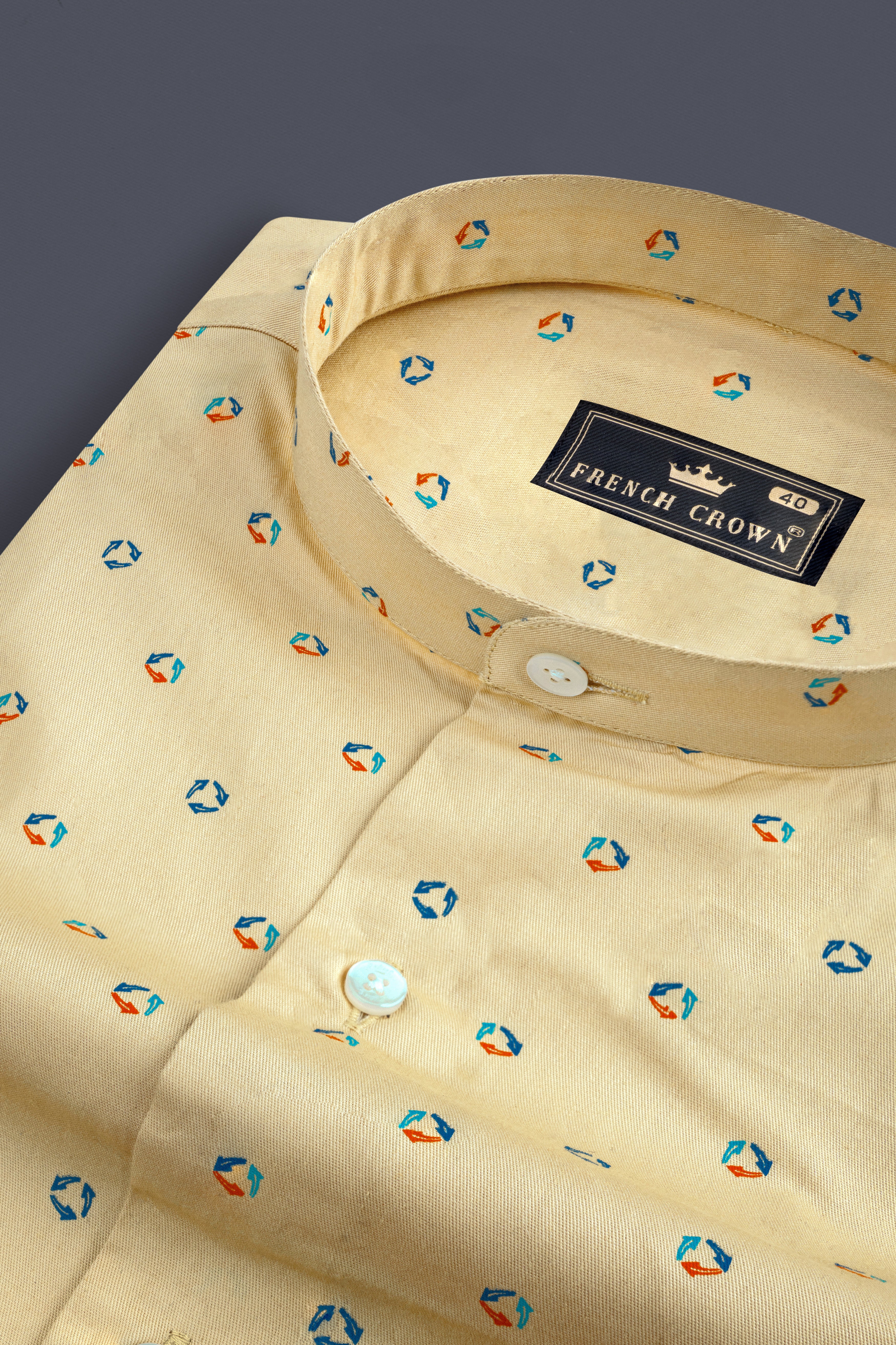 Pavlova Brown Printed Twill Premium Cotton Shirt