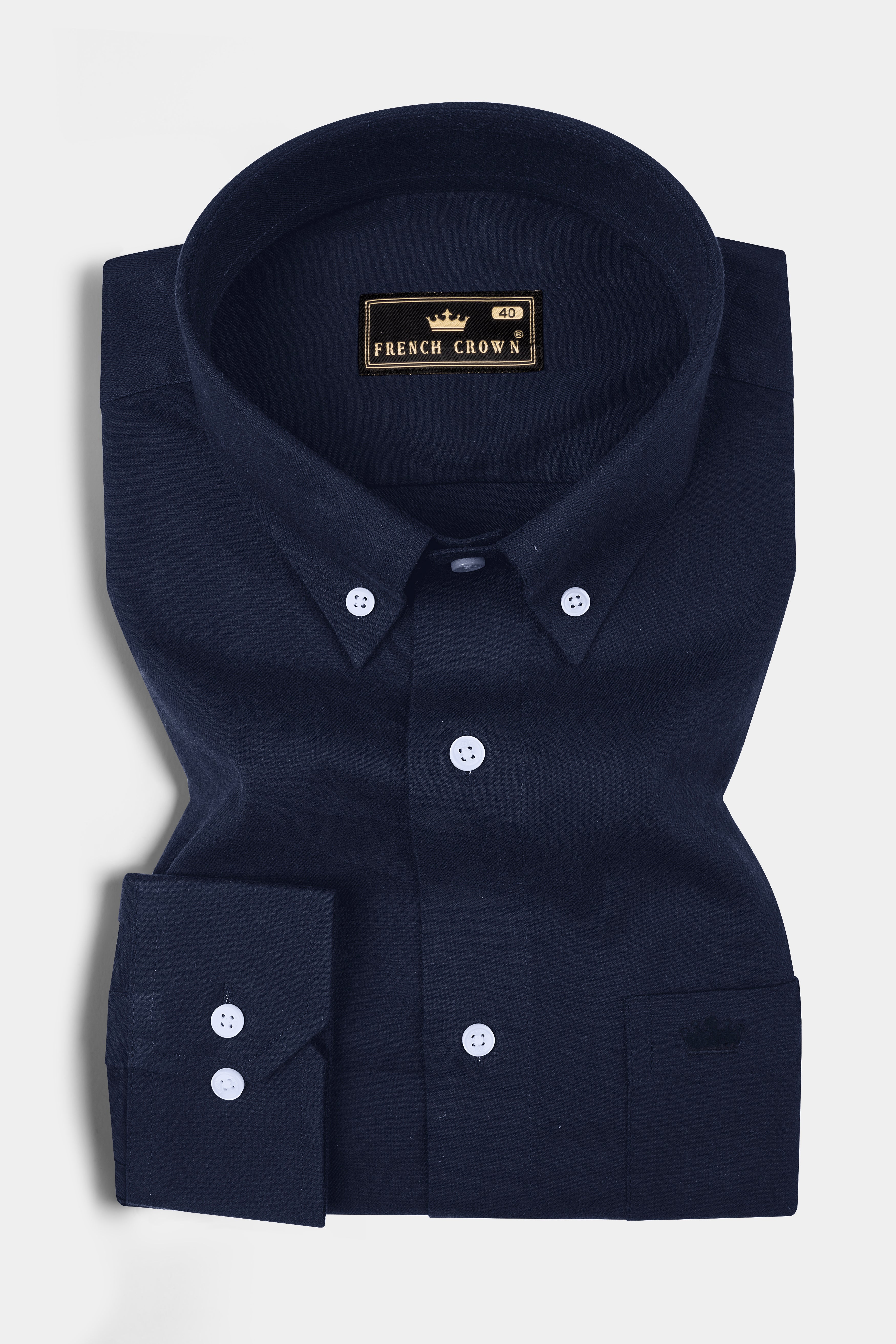 Ebony Clay Blue Luxurious Linen Shirt