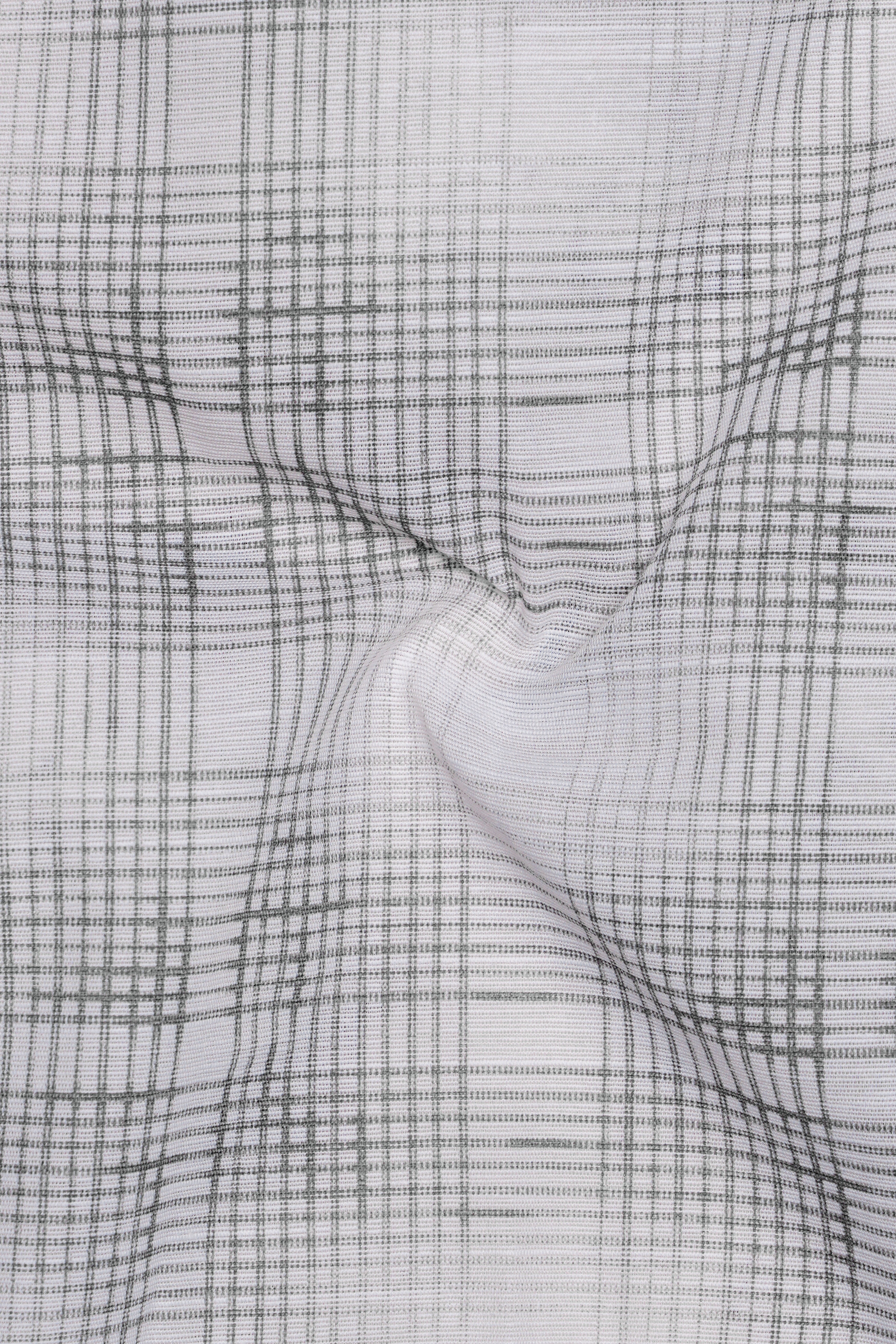 Nobel Gray and White Checkered Luxurious Linen Shirt