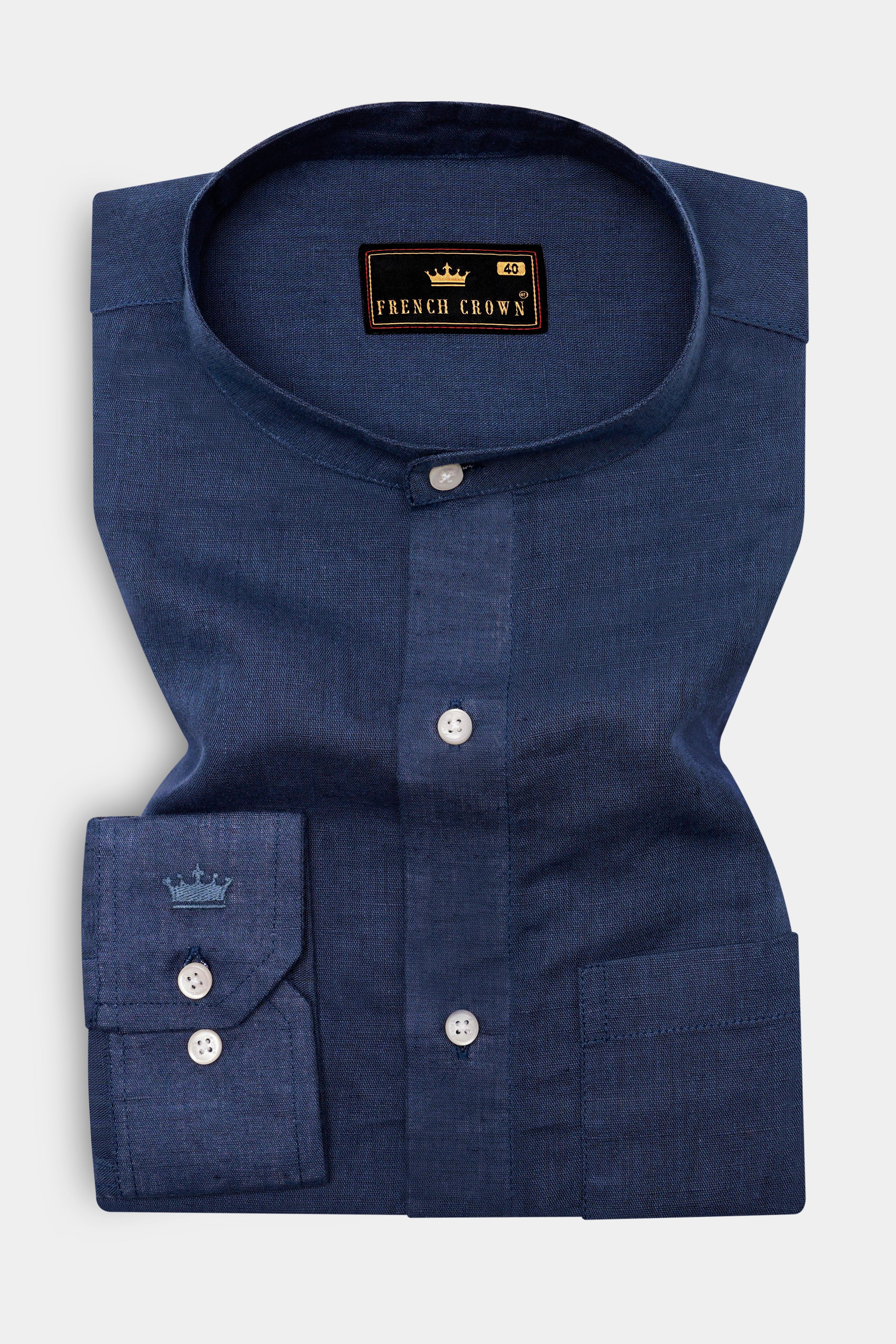 Nile Blue Luxurious Linen Shirt