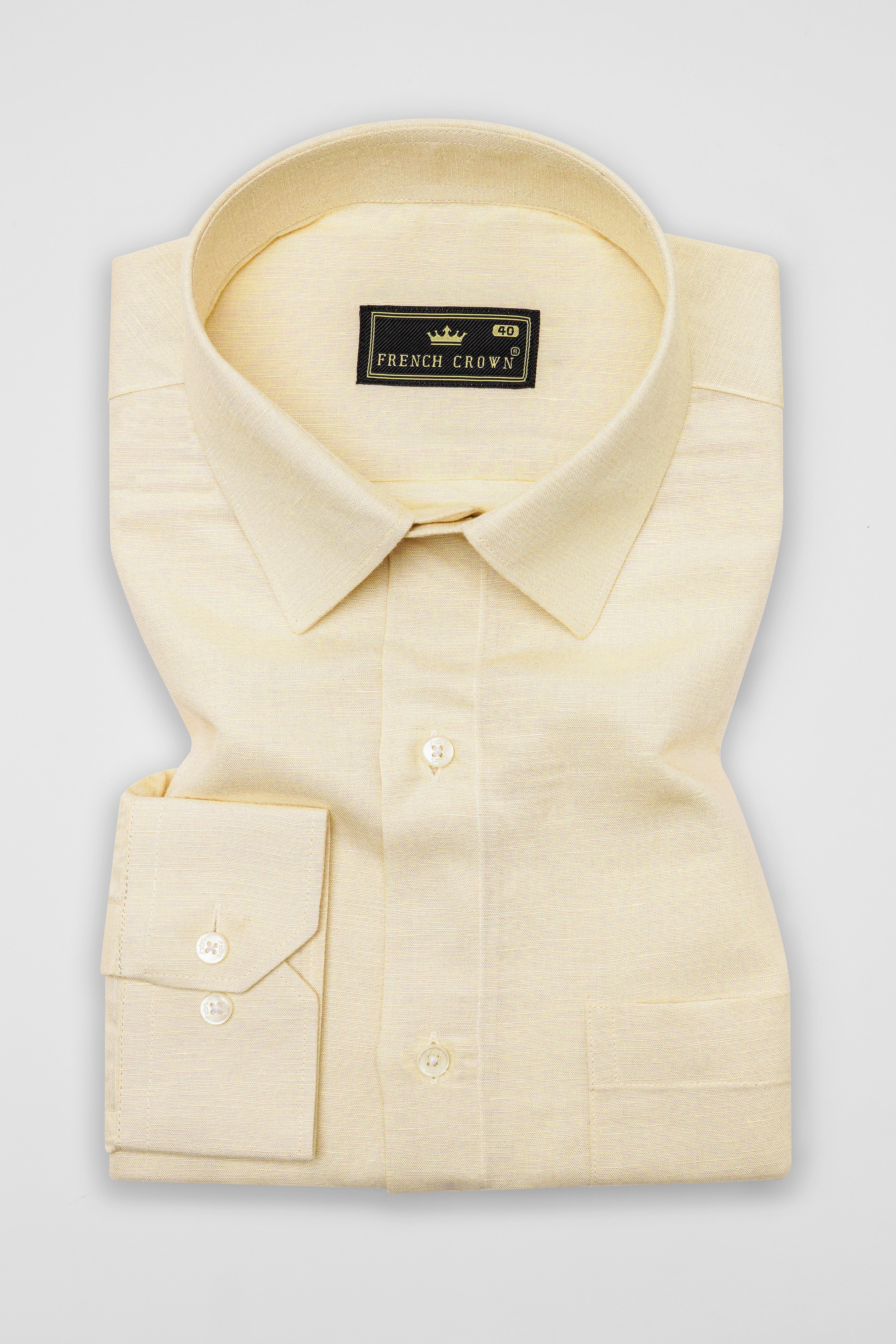 Rafia Beige Luxurious Linen Shirt