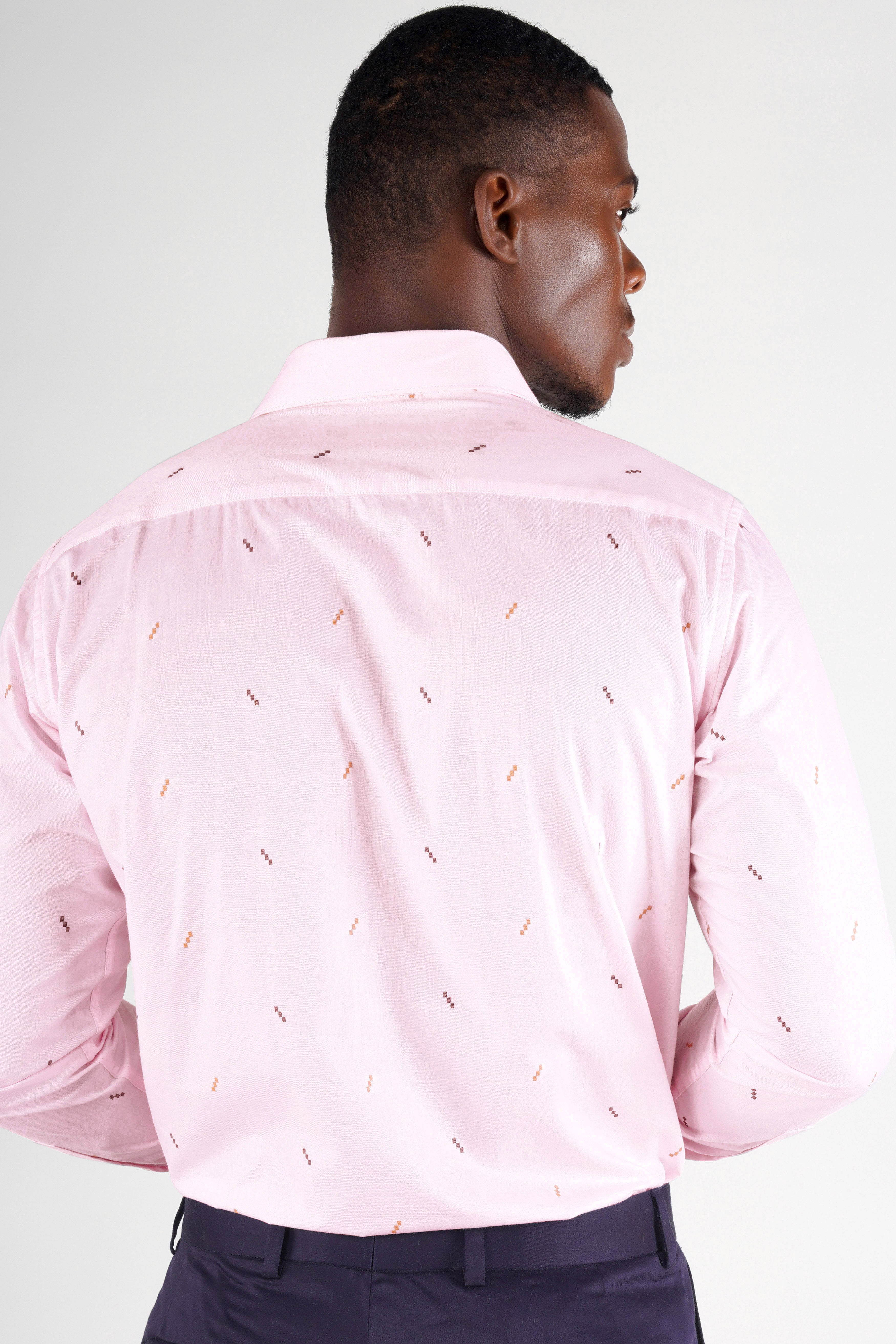 Blossom Pink Jacquard Textured Premium Giza Cotton Shirt