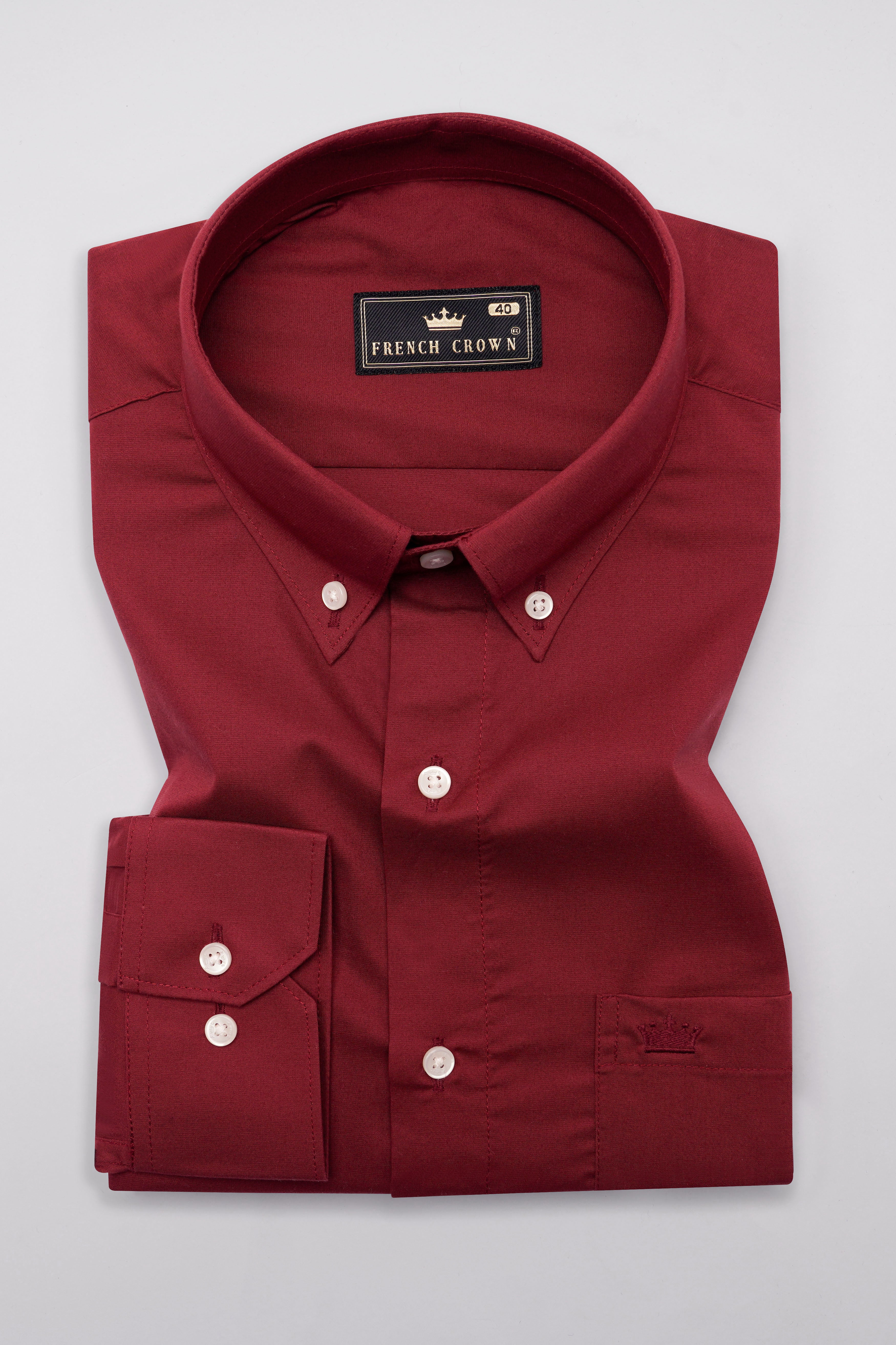 Espresso Red Chambray Button Down Shirt