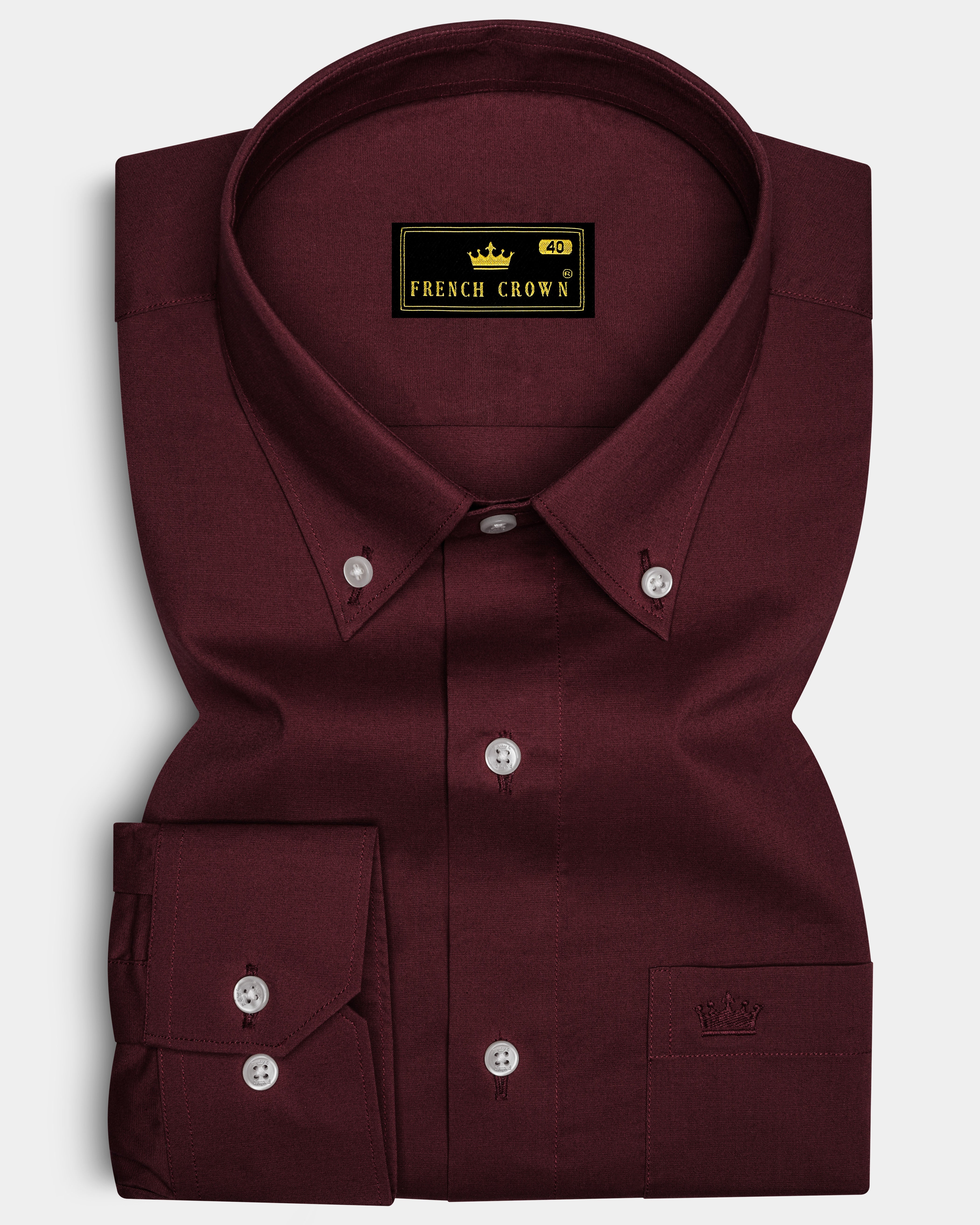 Espresso Red Chambray Button Down Shirt