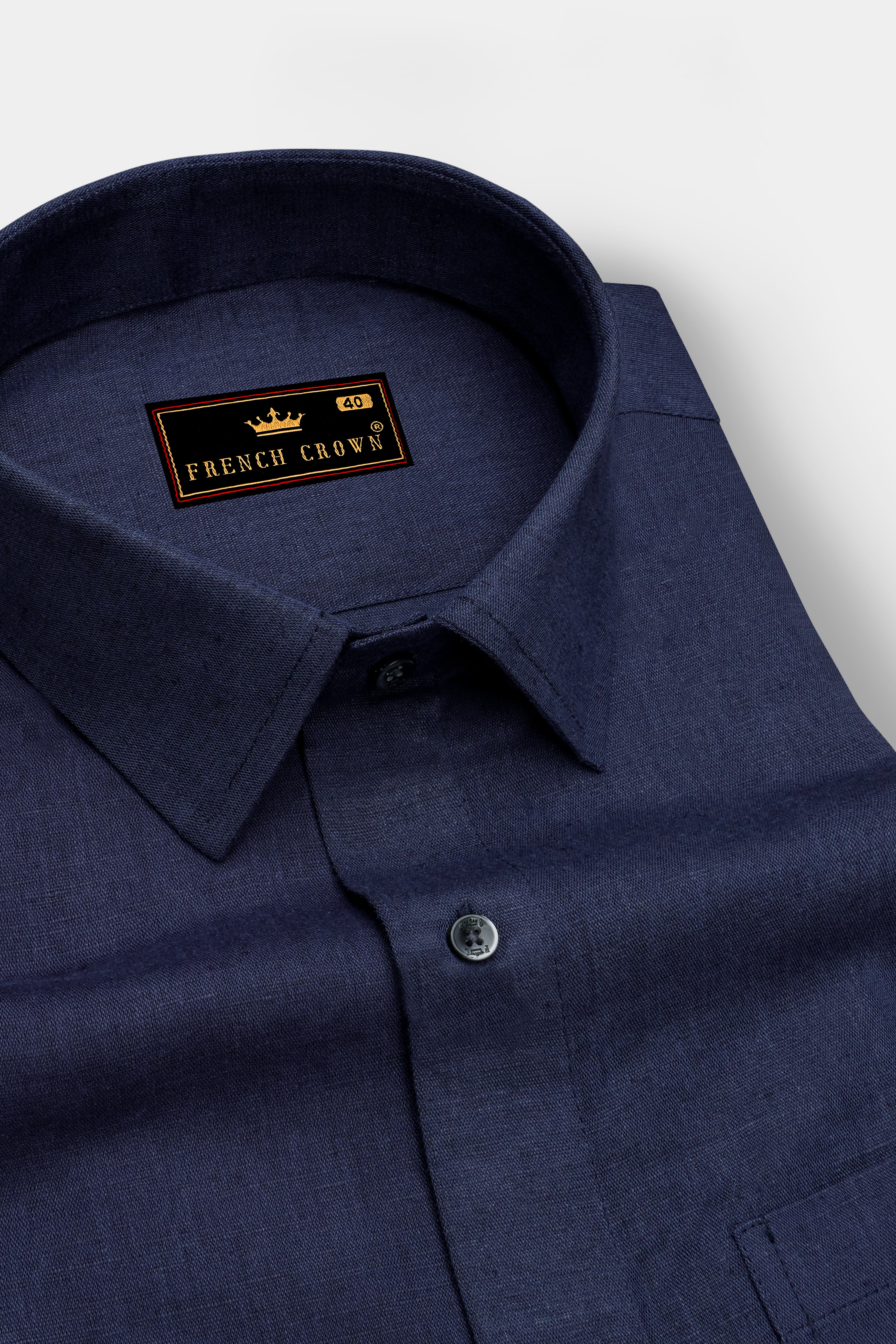 Cloud Burst Blue Luxurious Linen Shirt