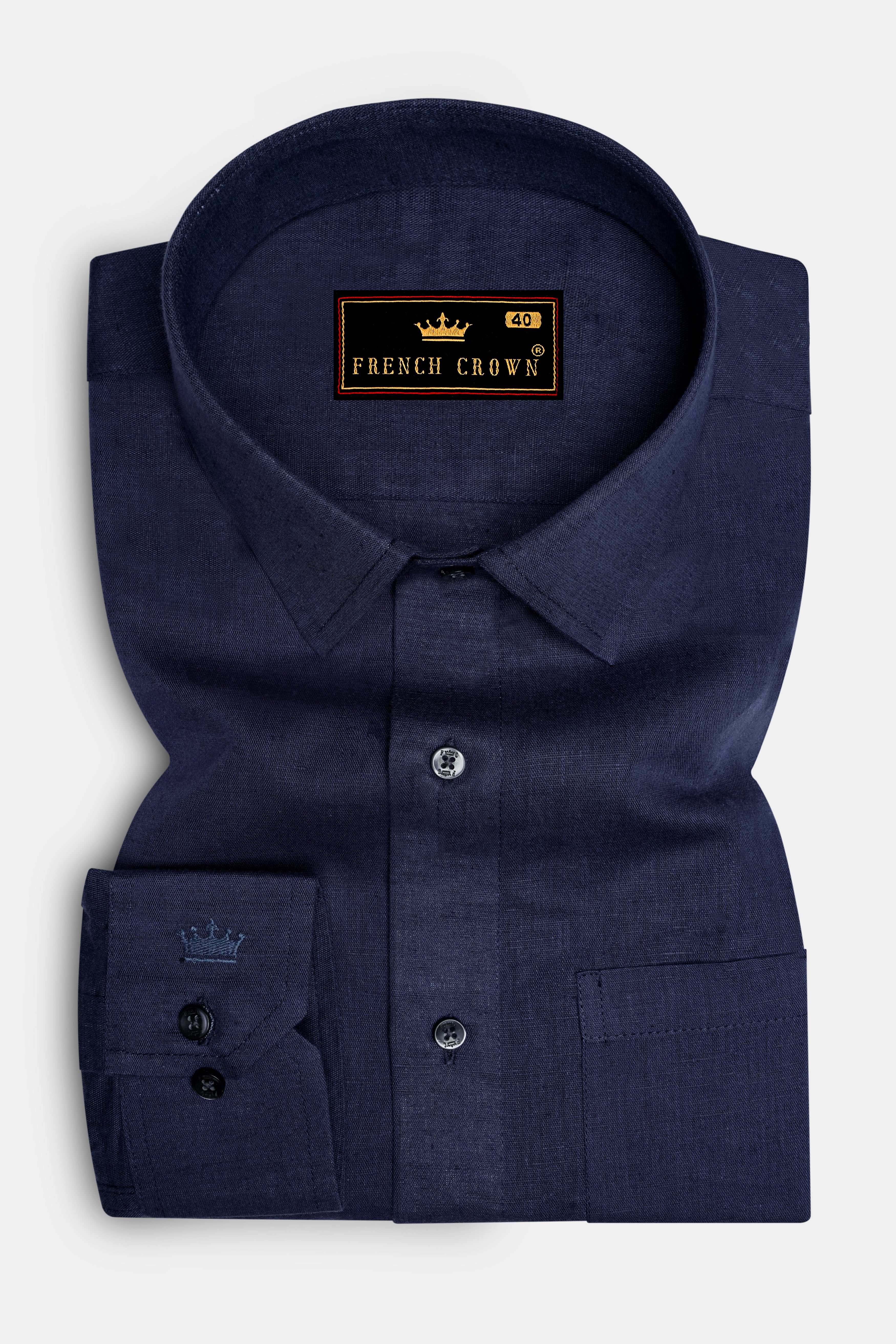 Cloud Burst Blue Luxurious Linen Shirt