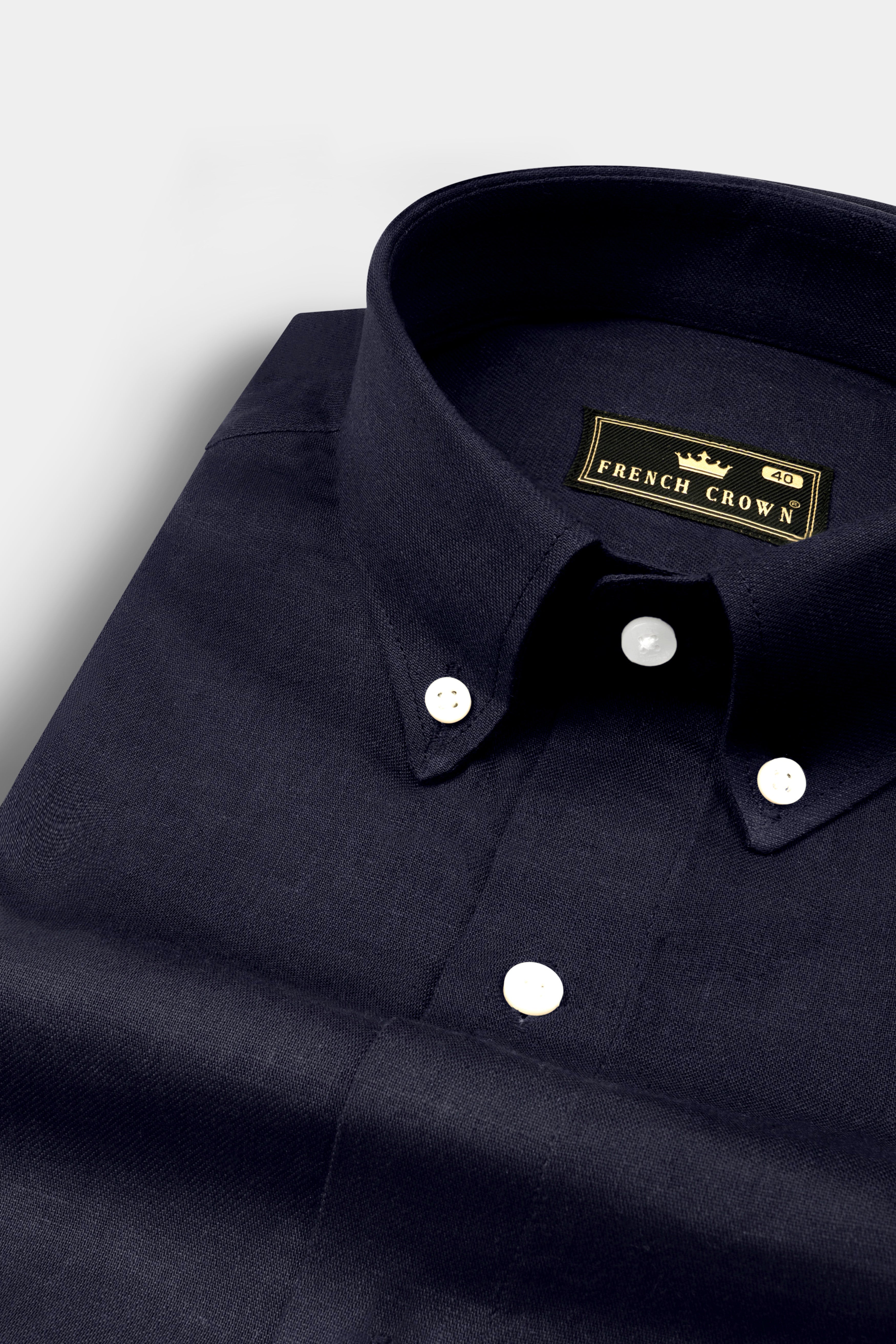 Charade Navy Blue Luxuries linen Shirt