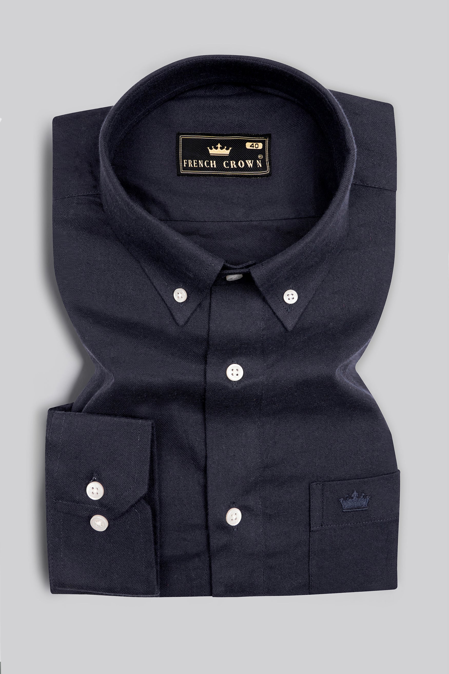 Charade Navy Blue Luxuries linen Shirt
