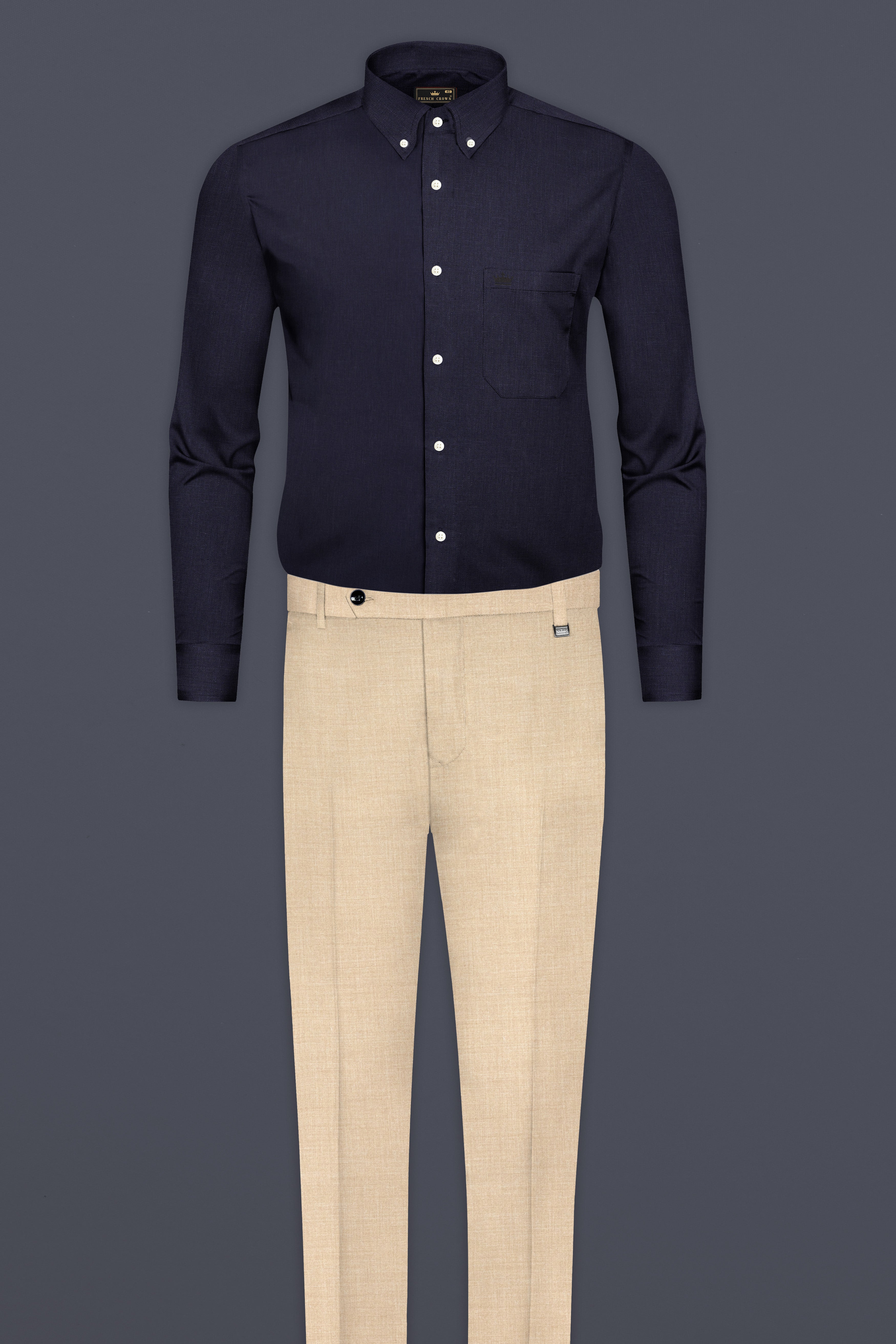 Charade Navy Blue Luxuries linen Shirt