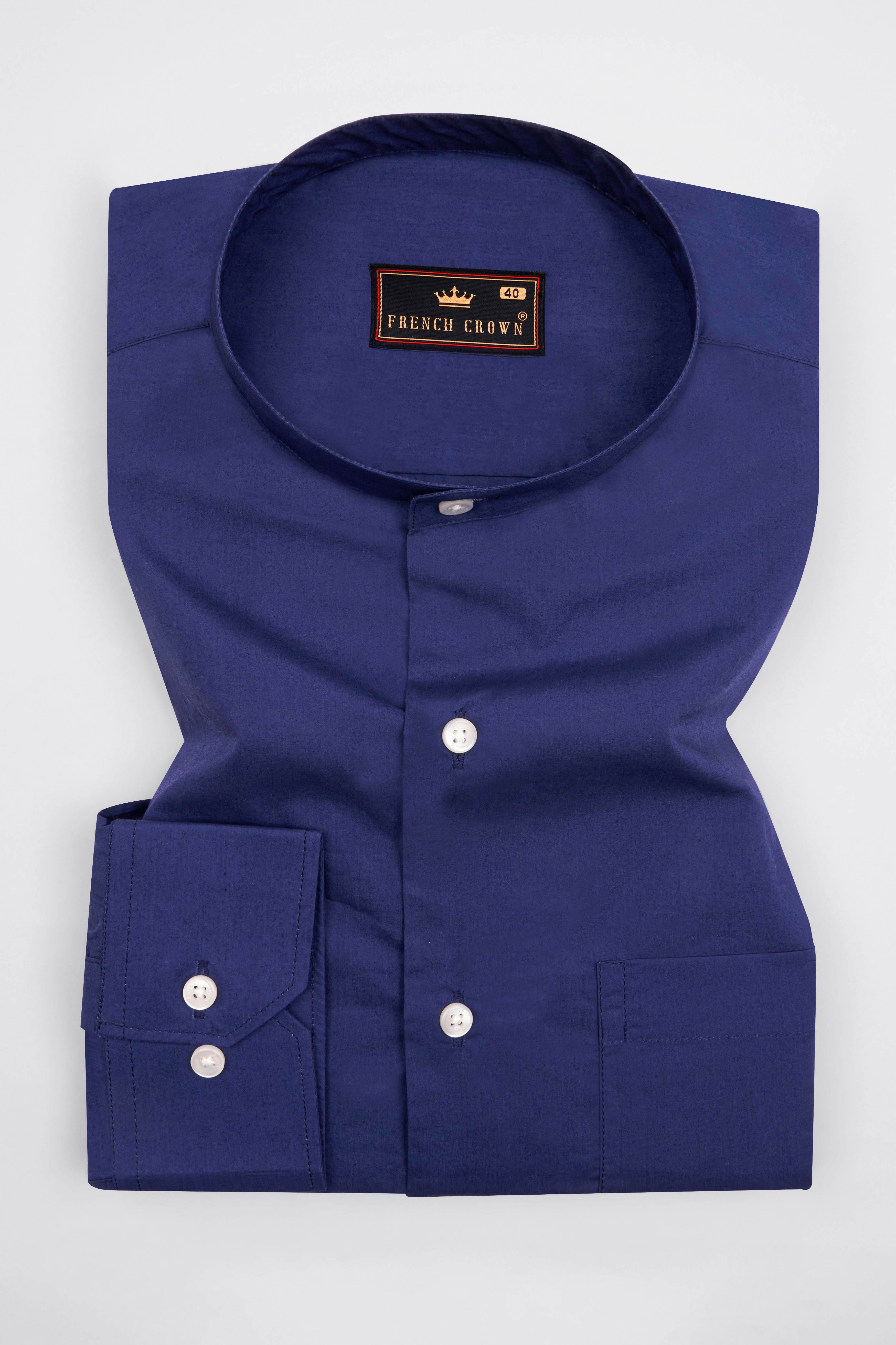 Gunmetal Blue Premium Cotton Shirt