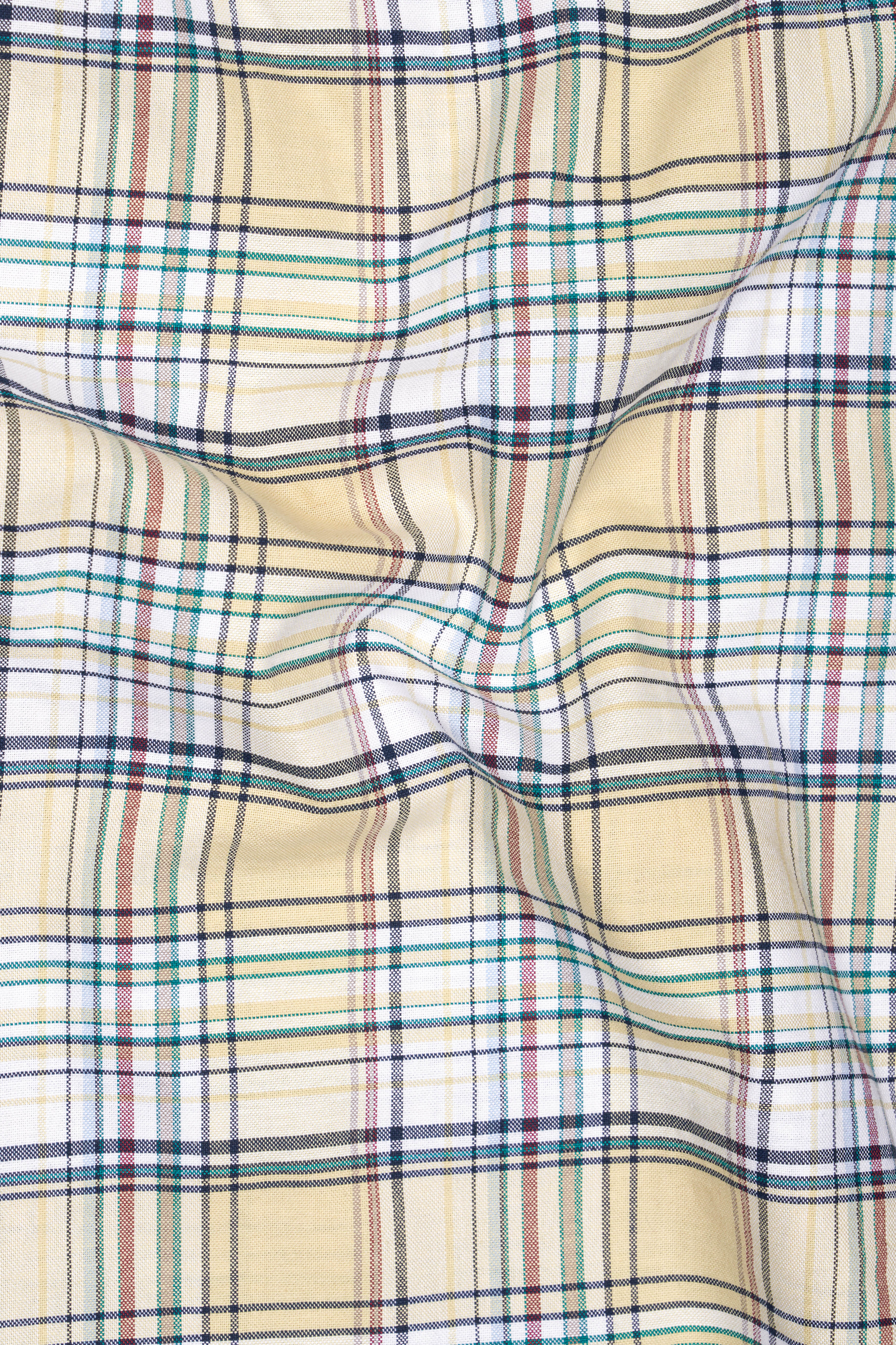 Chamois Beige with Oxley Green and Brownish Checkered Royal Oxford Shirt