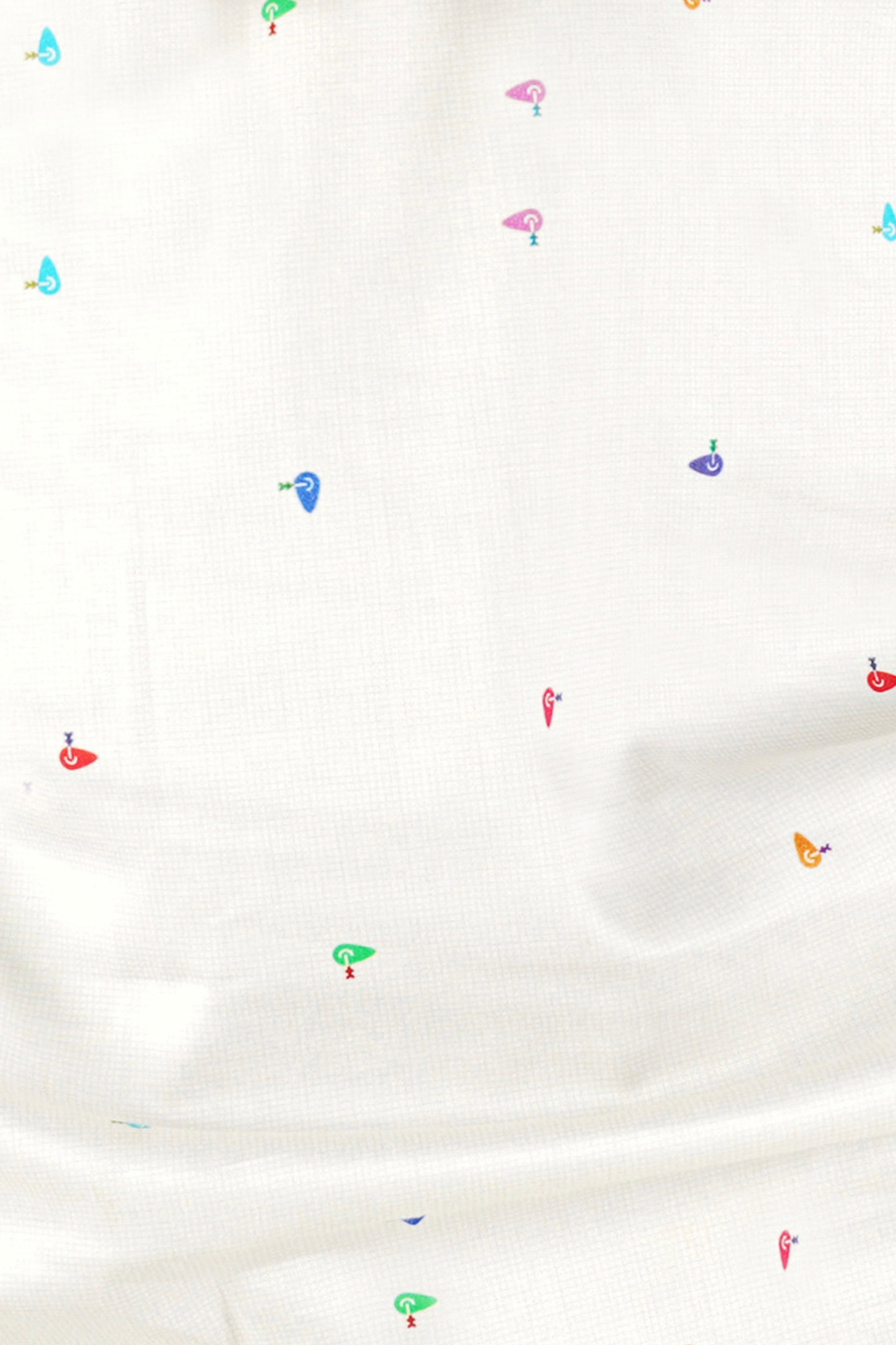 Merino Off White Printed Super Soft Premium Cotton Kurta Shirt