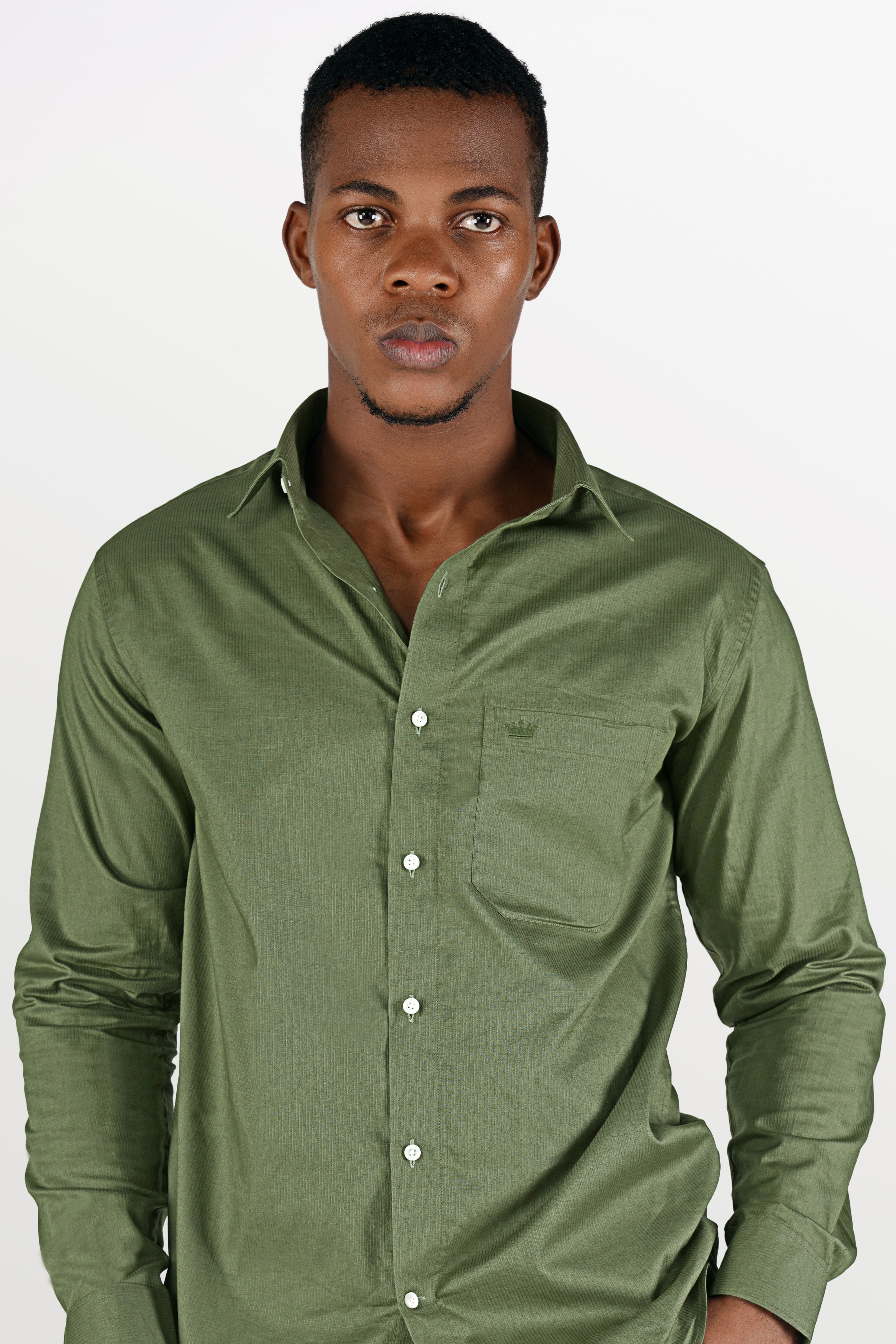 Cactus Green Dobby Textured Premium Giza Cotton Shirt