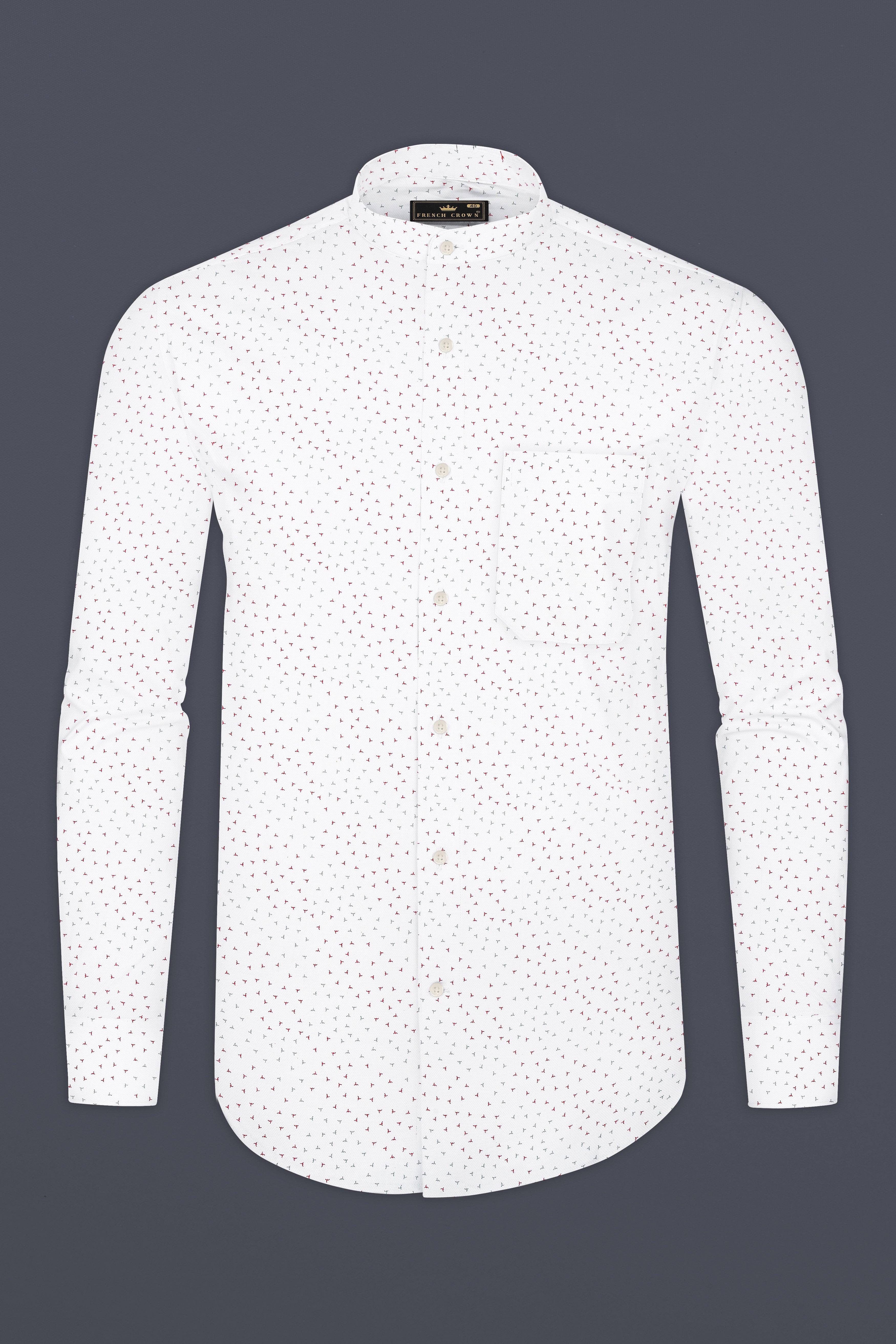 Bright White Dobby Textured Premium Giza Cotton Shirt