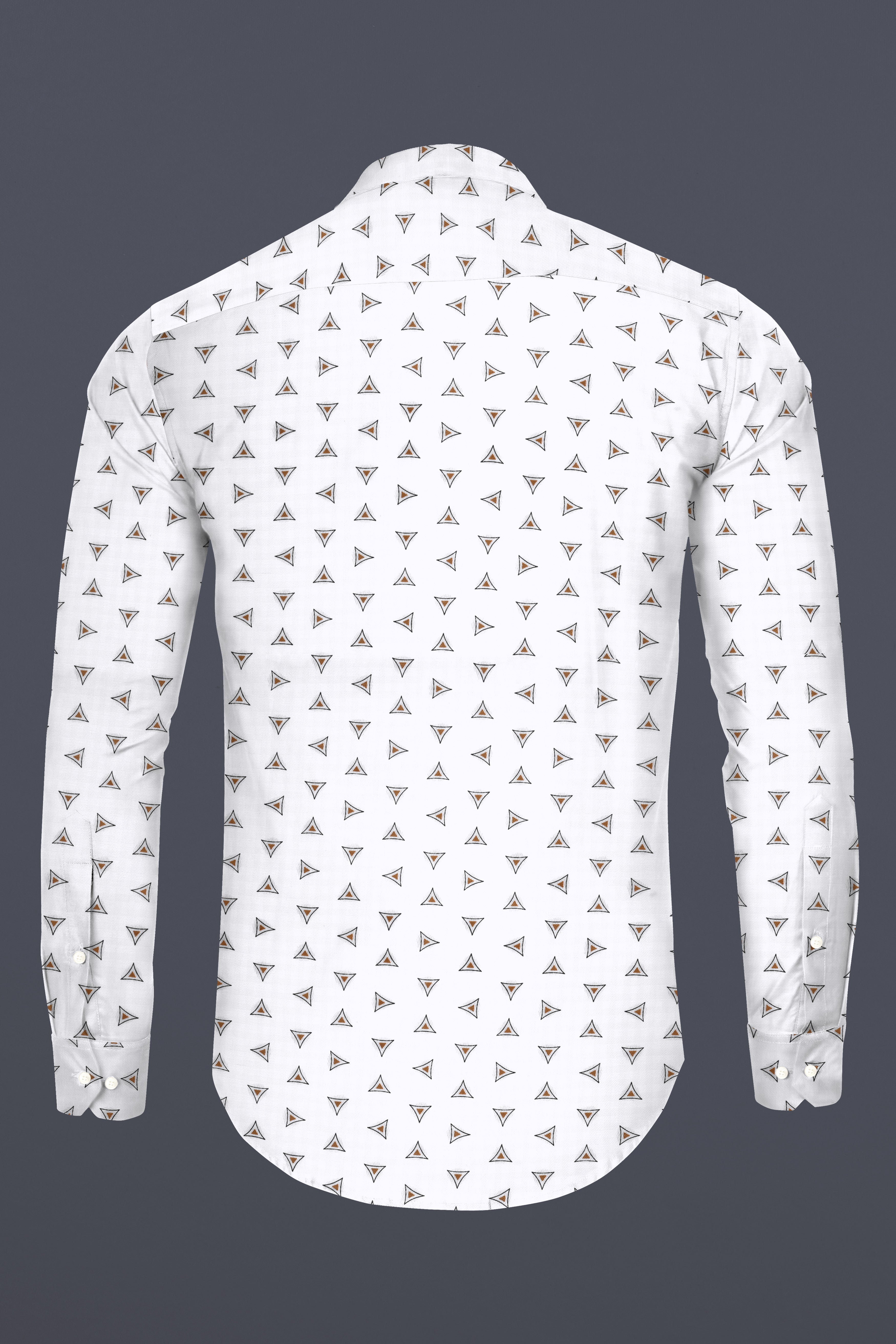 Bright White Printed Super Soft Premium Cotton Shirt