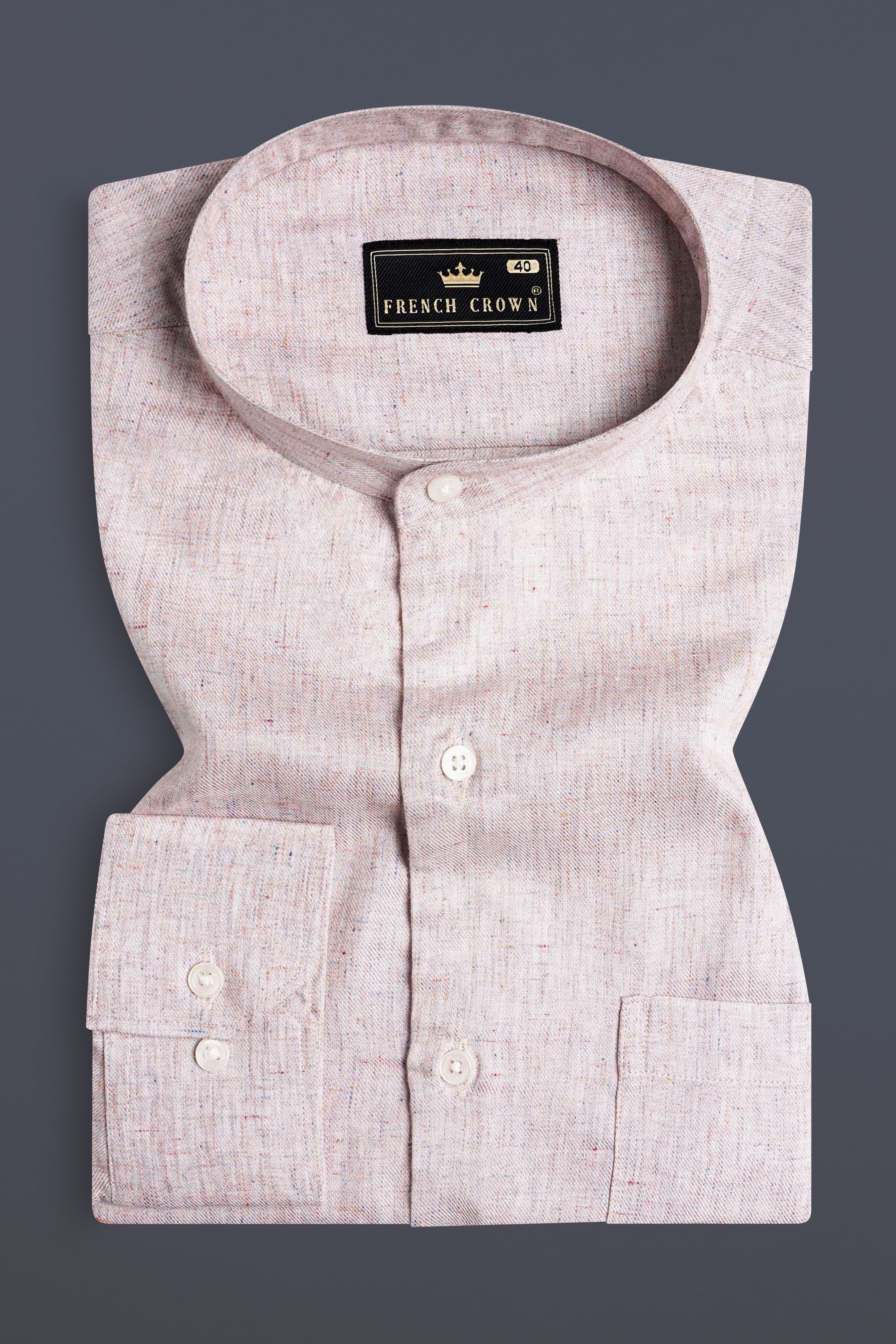 Soft Amber Peach Chambray Shirt