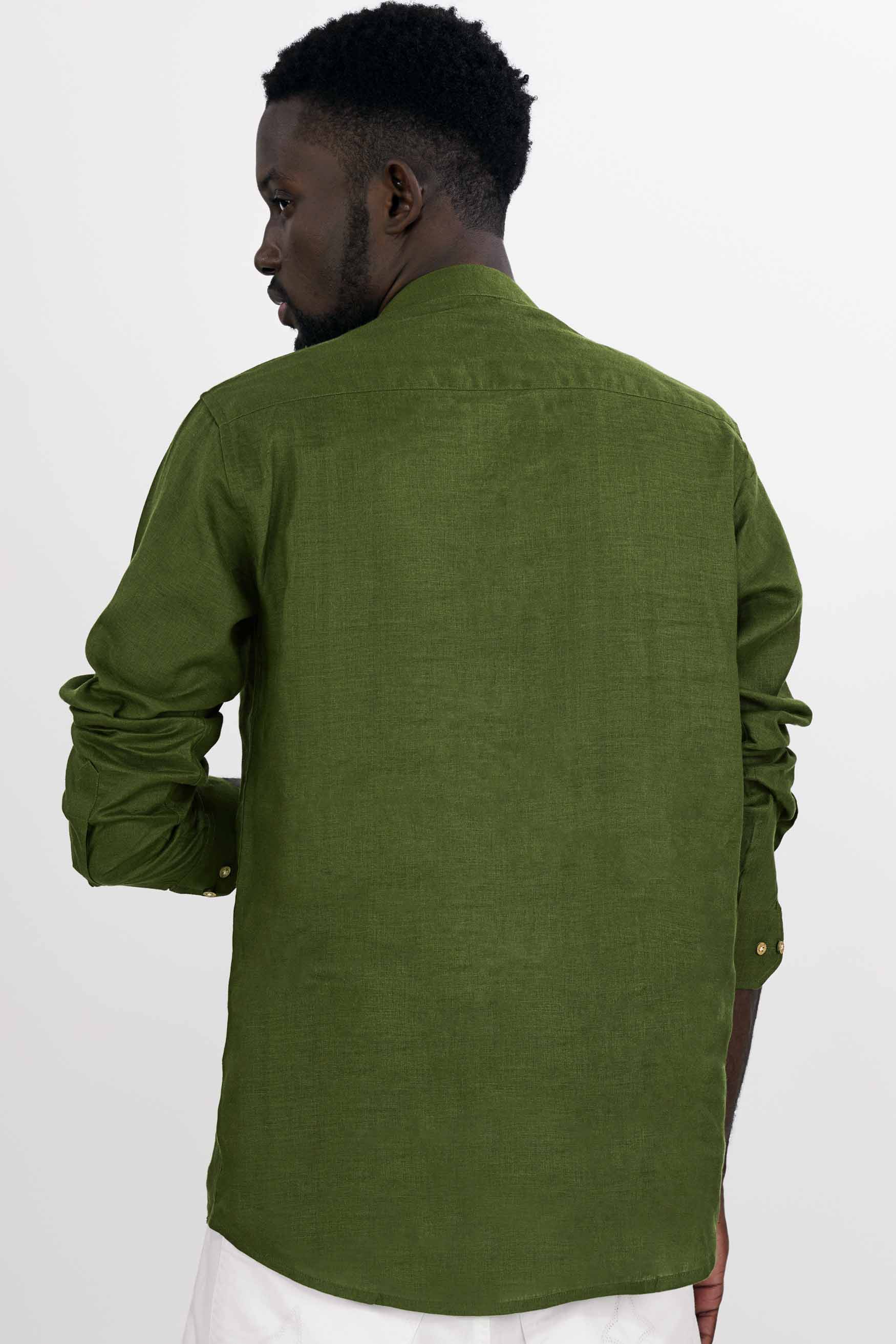 Woodland Green Linen Kurta Shirt