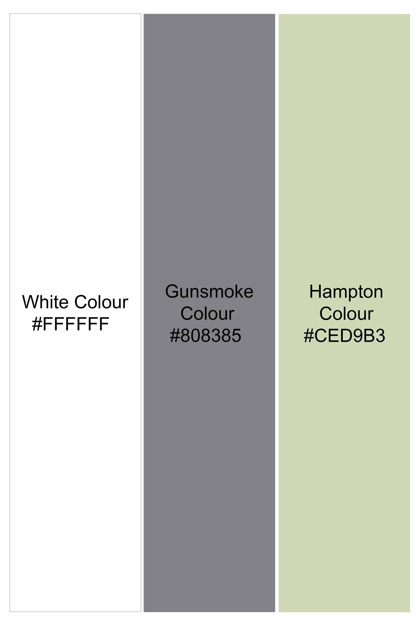Bright White with Gunsmoke Gray and Hampton Green Striped Super Soft Premium Cotton Shirt
