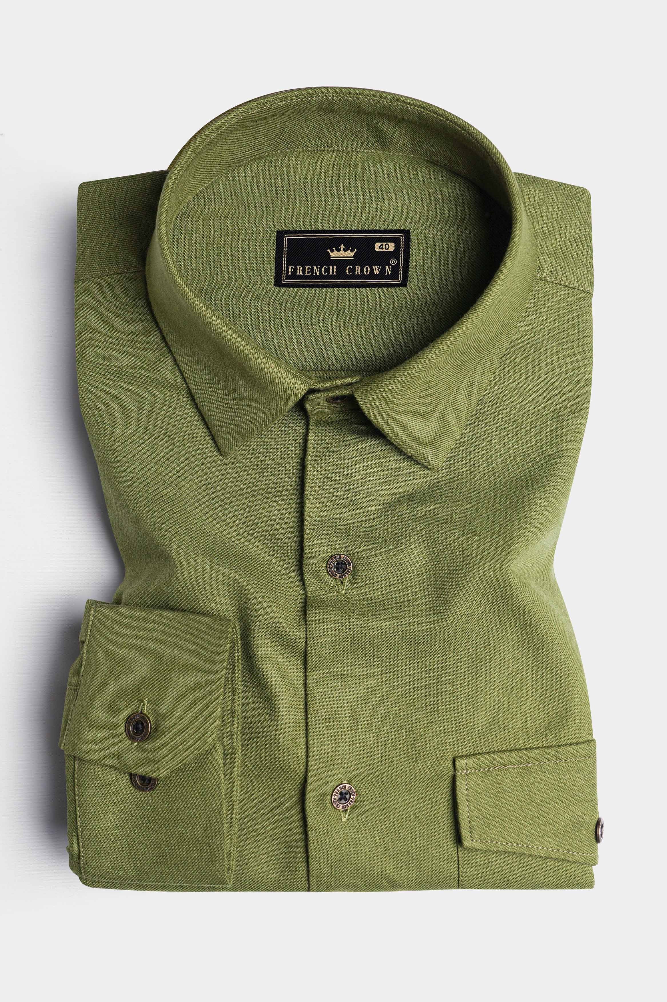 Woodland Green Flannel Designer Shirt