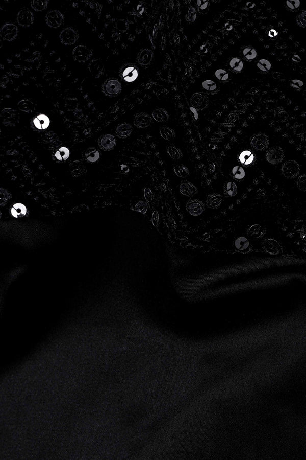 Jade Black Tikkiwork Velvet Designer Shirt