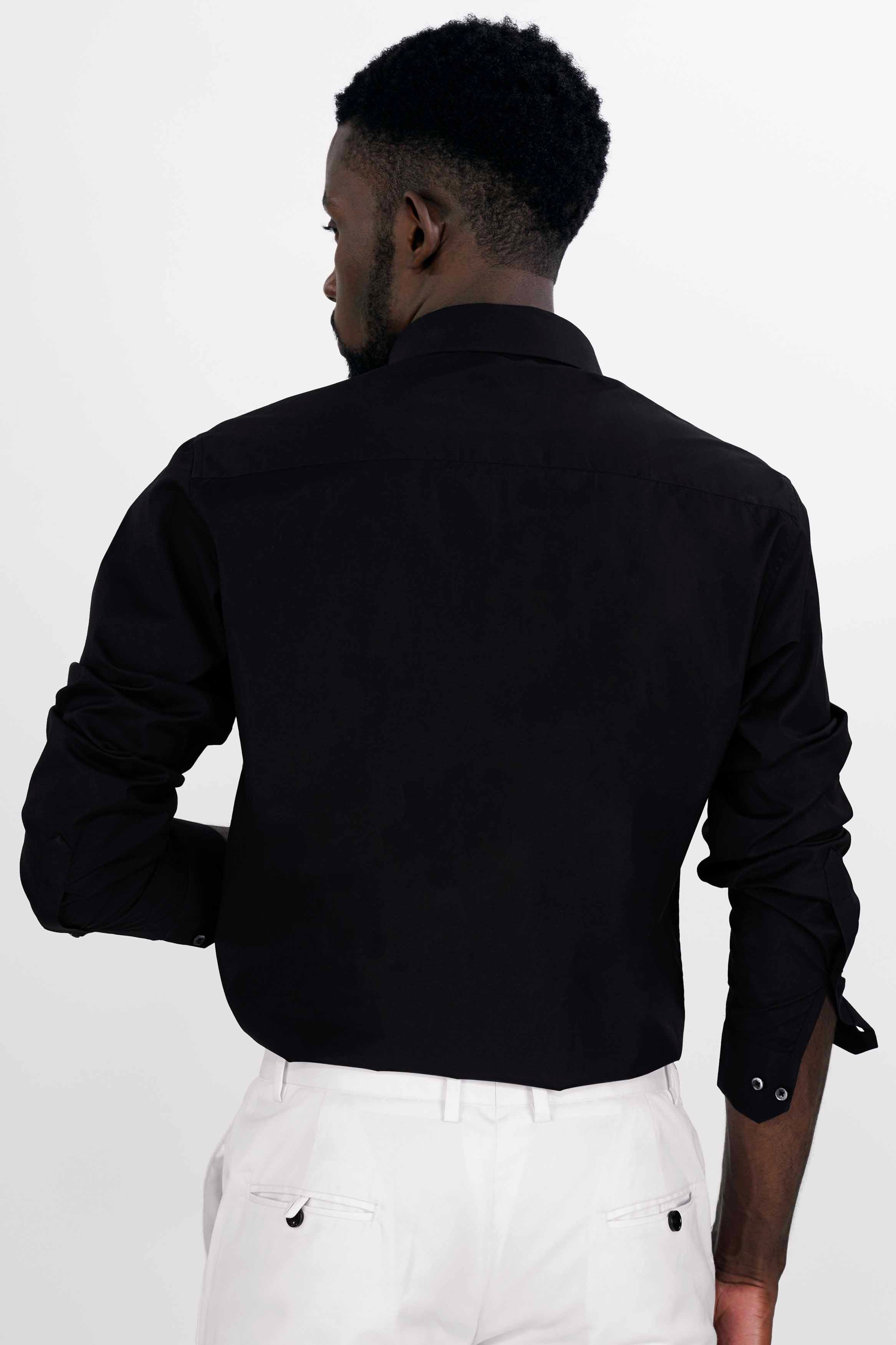 Jade Black Handcrafted Embroidered Super Soft Premium Cotton Designer Shirt