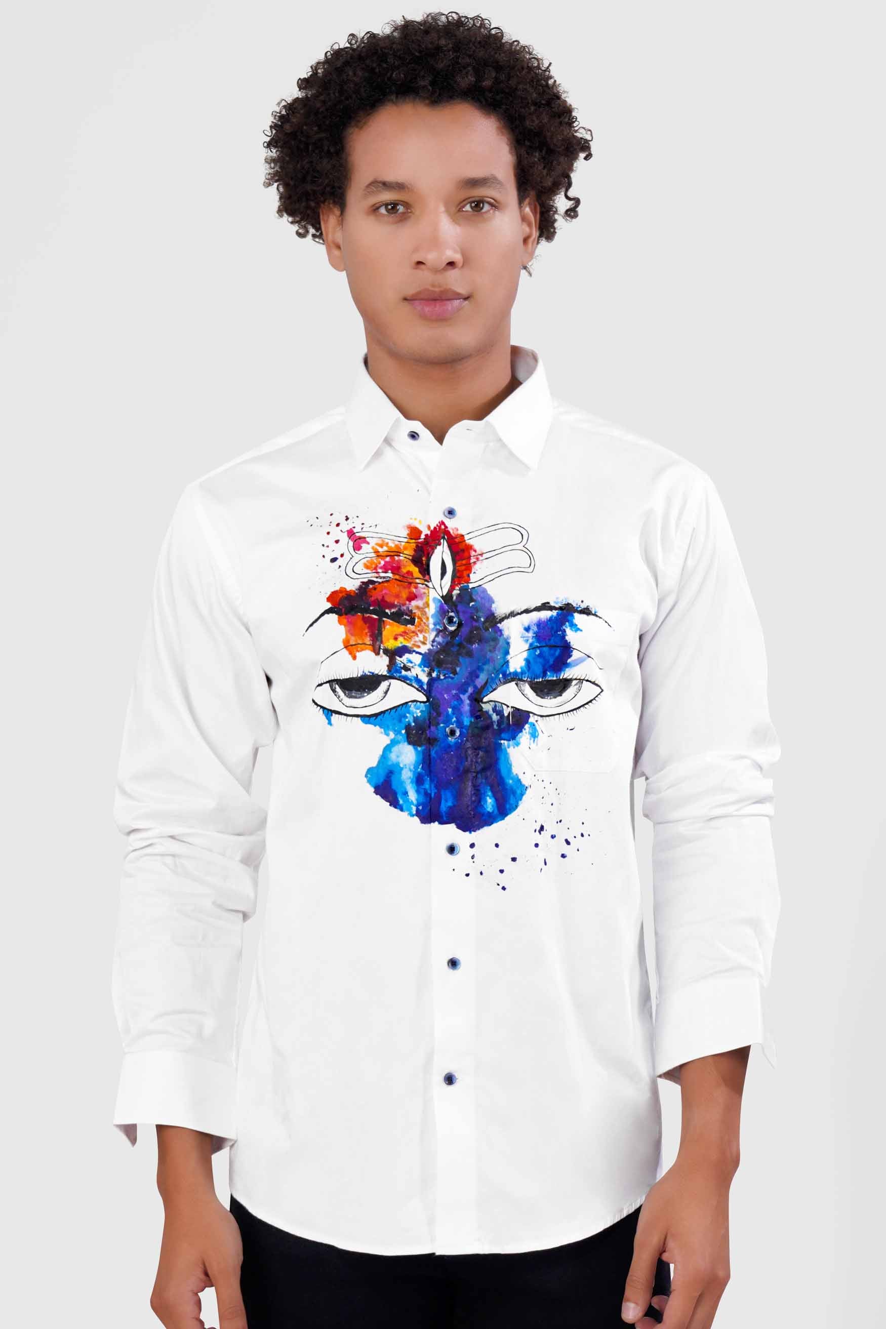 Bright White Religious Hand Painted Super Soft Premium Cotton Designer Shirt 1066-BLE-ART-38, 1066-BLE-ART-H-38, 1066-BLE-ART-39, 1066-BLE-ART-H-39, 1066-BLE-ART-40, 1066-BLE-ART-H-40, 1066-BLE-ART-42, 1066-BLE-ART-H-42, 1066-BLE-ART-44, 1066-BLE-ART-H-44, 1066-BLE-ART-46, 1066-BLE-ART-H-46, 1066-BLE-ART-48, 1066-BLE-ART-H-48, 1066-BLE-ART-50, 1066-BLE-ART-H-50, 1066-BLE-ART-52, 1066-BLE-ART-H-52