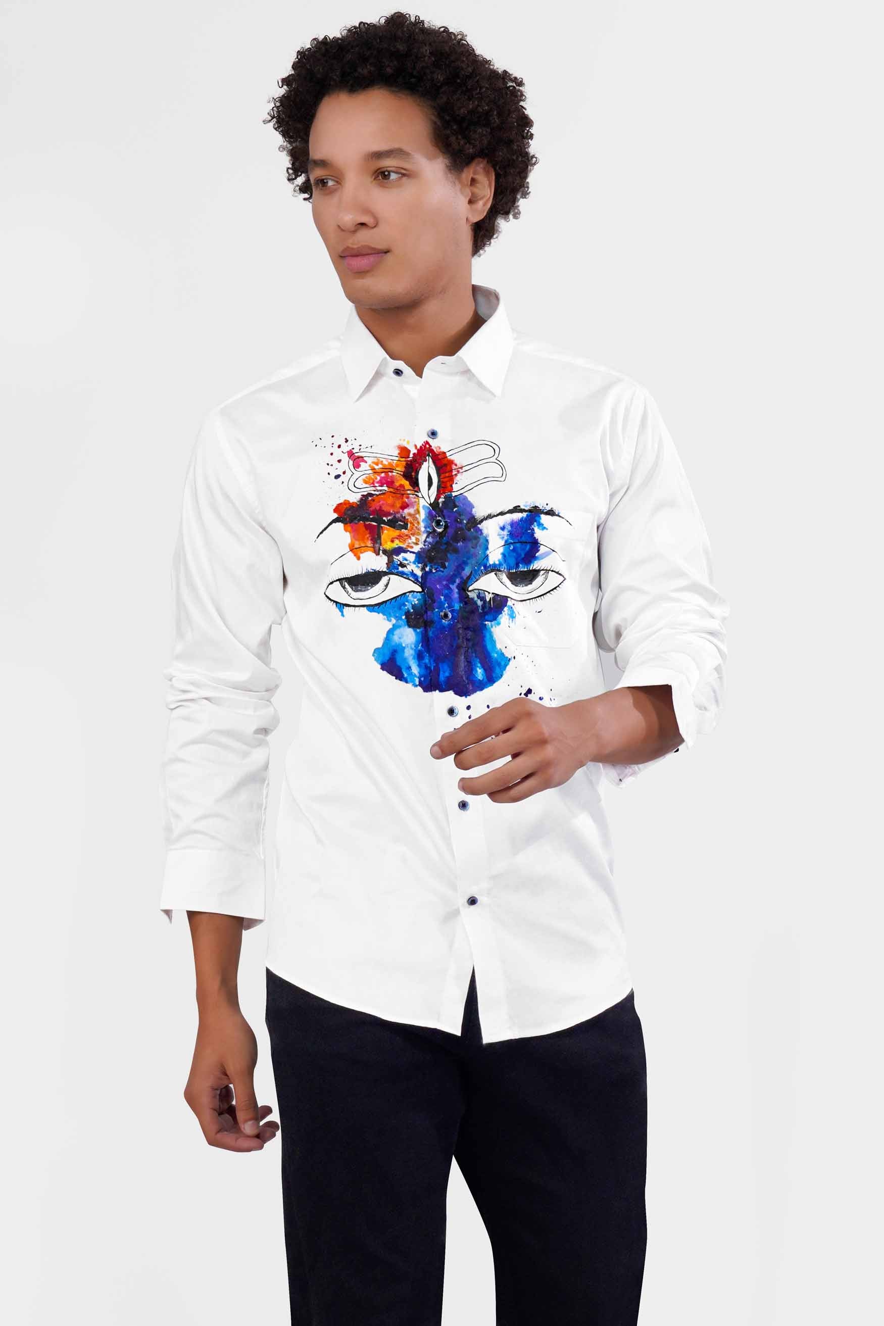 Bright White Religious Hand Painted Super Soft Premium Cotton Designer Shirt 1066-BLE-ART-38, 1066-BLE-ART-H-38, 1066-BLE-ART-39, 1066-BLE-ART-H-39, 1066-BLE-ART-40, 1066-BLE-ART-H-40, 1066-BLE-ART-42, 1066-BLE-ART-H-42, 1066-BLE-ART-44, 1066-BLE-ART-H-44, 1066-BLE-ART-46, 1066-BLE-ART-H-46, 1066-BLE-ART-48, 1066-BLE-ART-H-48, 1066-BLE-ART-50, 1066-BLE-ART-H-50, 1066-BLE-ART-52, 1066-BLE-ART-H-52