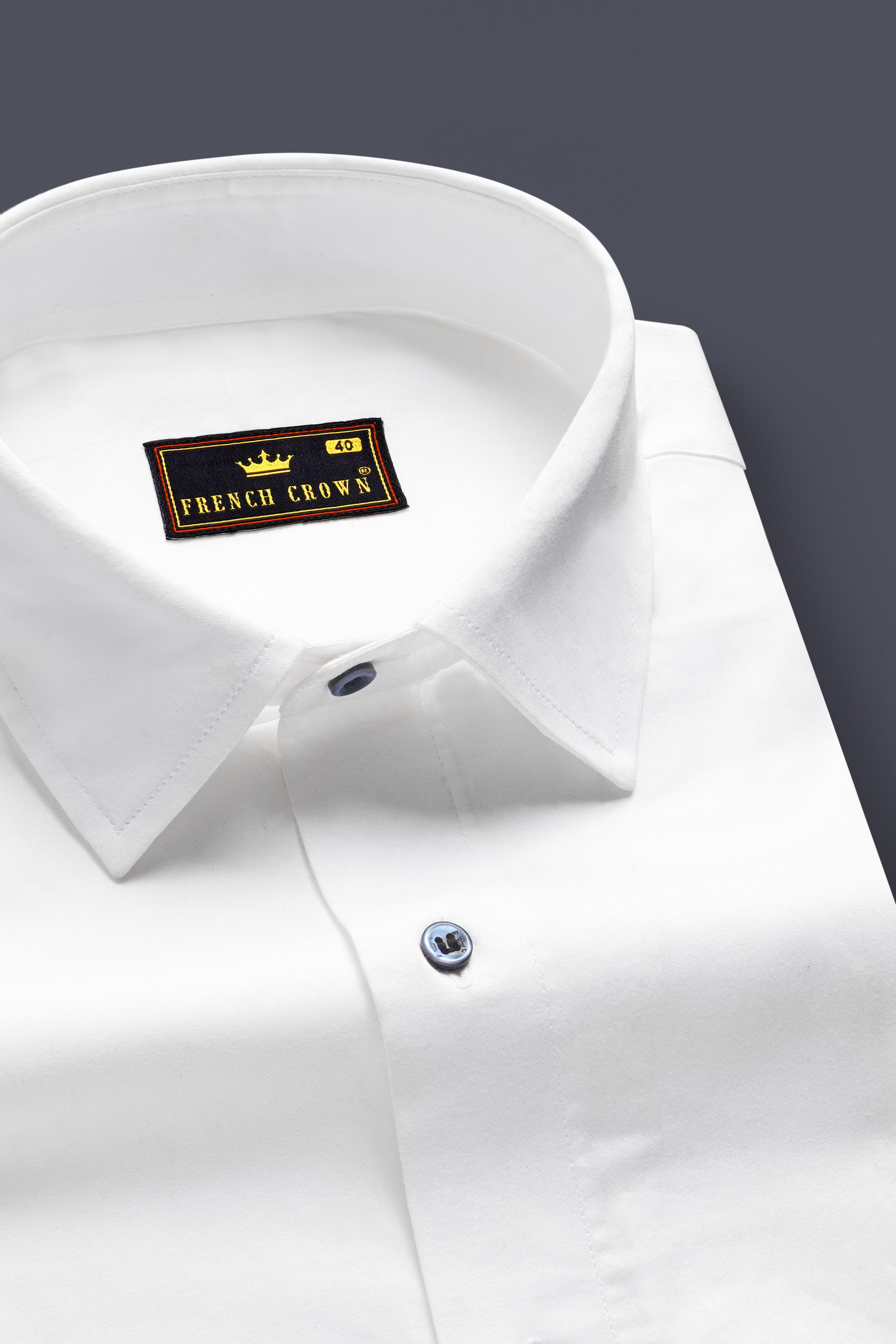 Bright White Subtle Sheen Super Soft Blue Button Premium Cotton Shirt