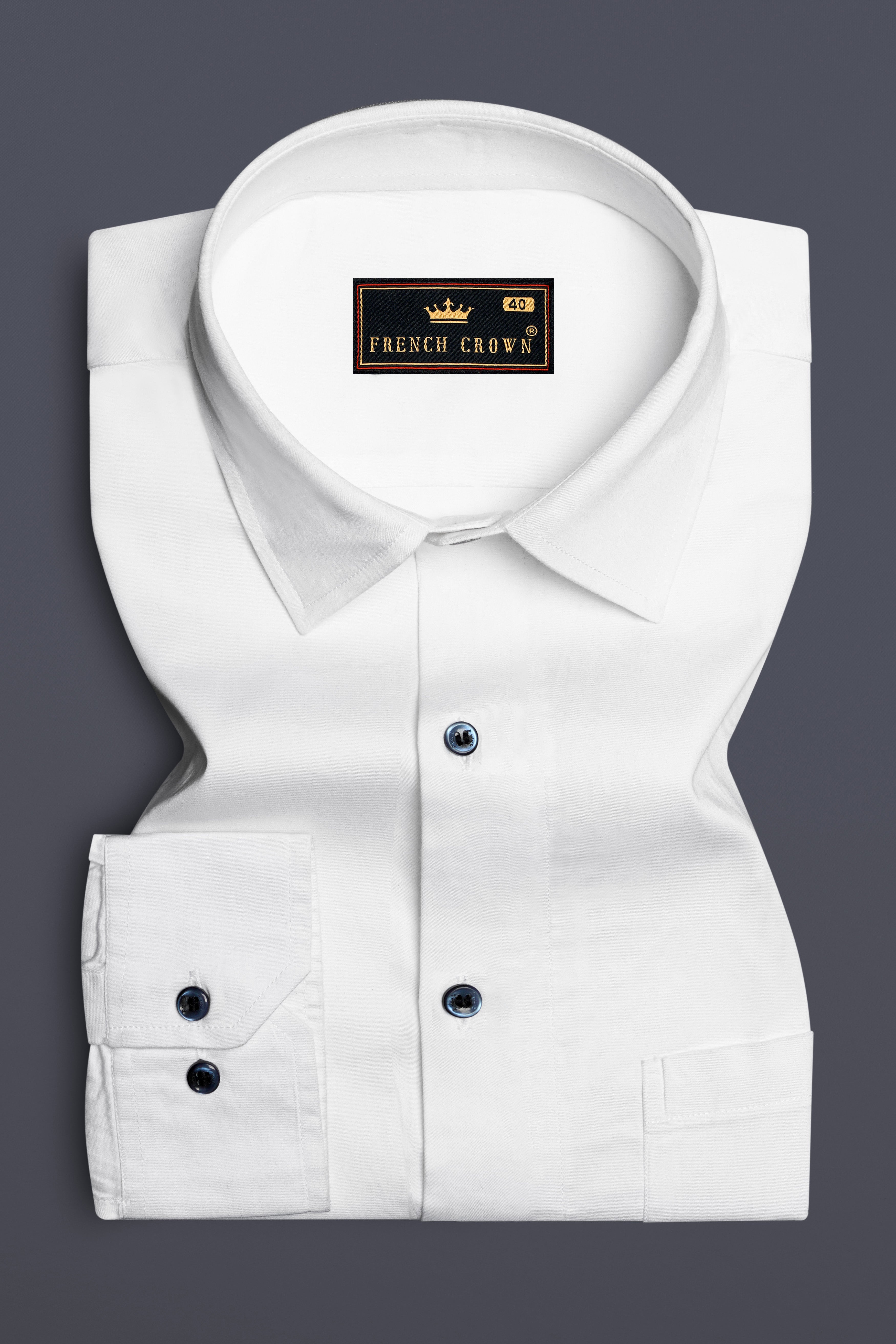 Bright White Subtle Sheen Super Soft Blue Button Premium Cotton Shirt