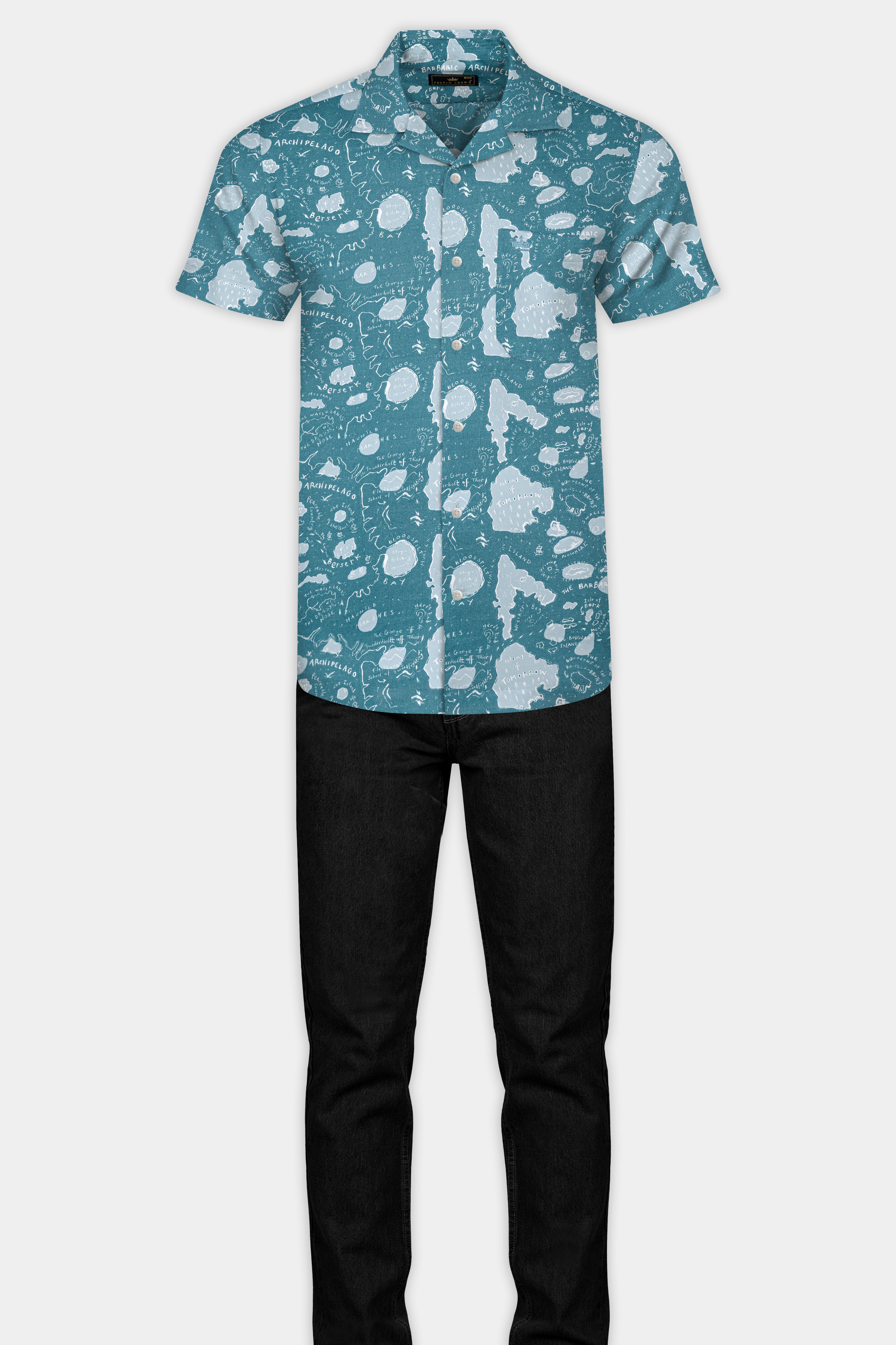 Blumine with Casper Gray Funky Printed Super Soft Premium Cotton Shirt