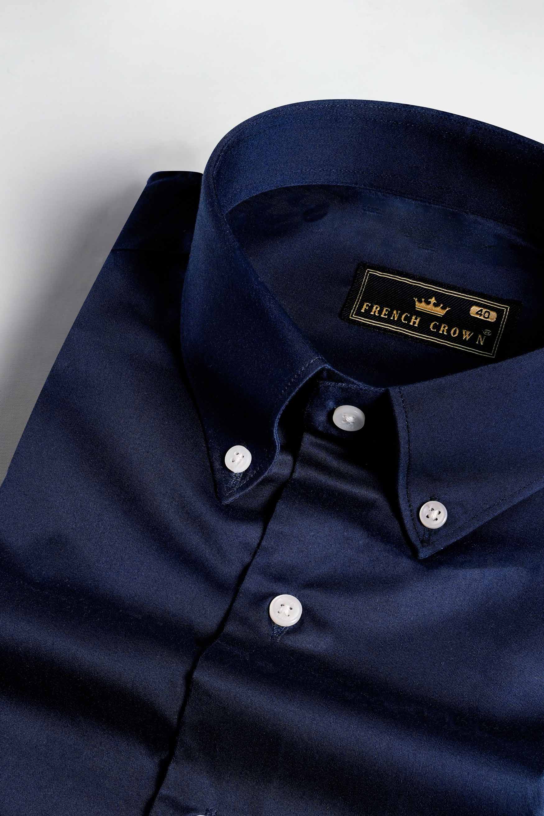 Midnight Blue Super Soft Premium Cotton Button Down Shirt