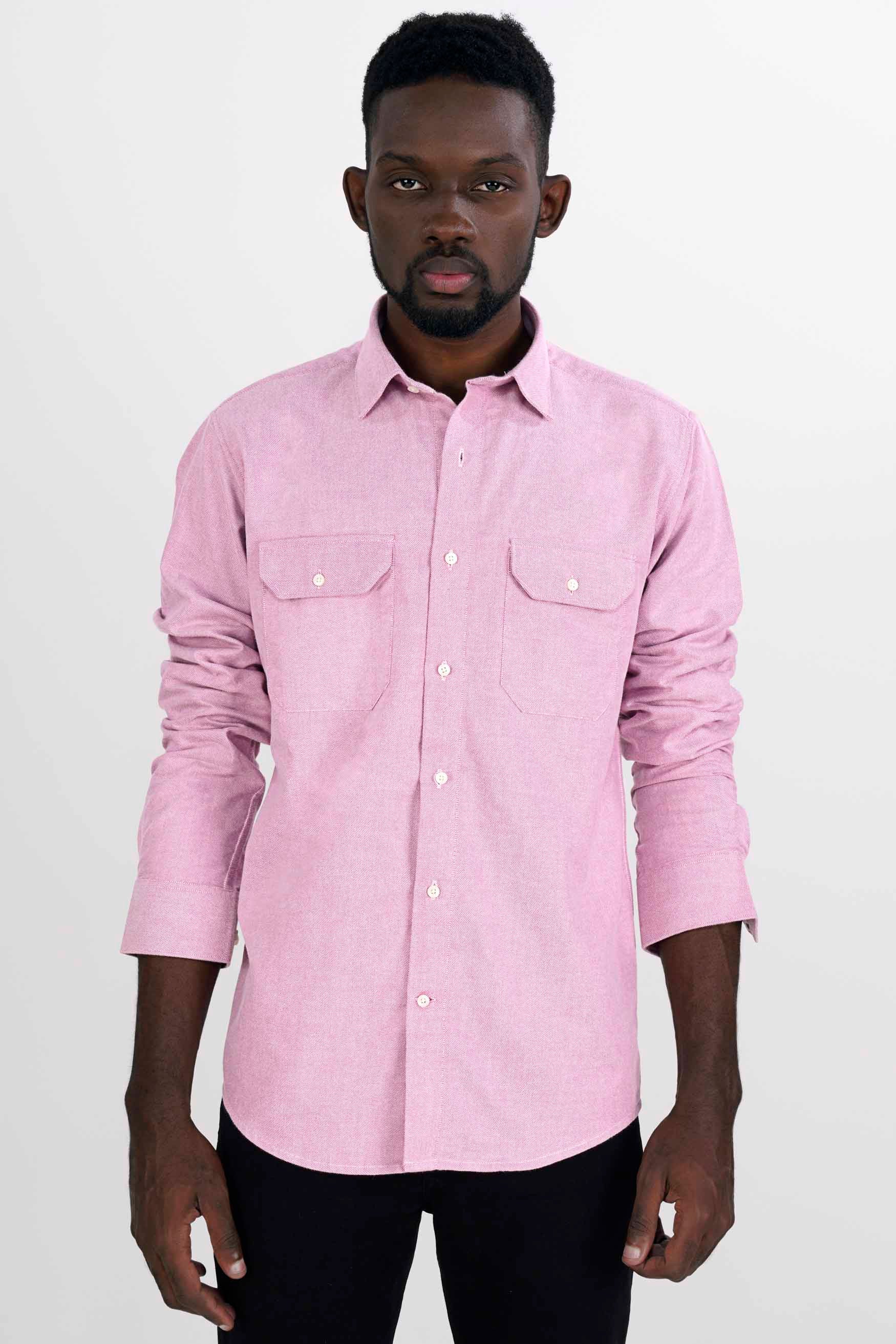 Thulian Pink Flannel Designer Shirt