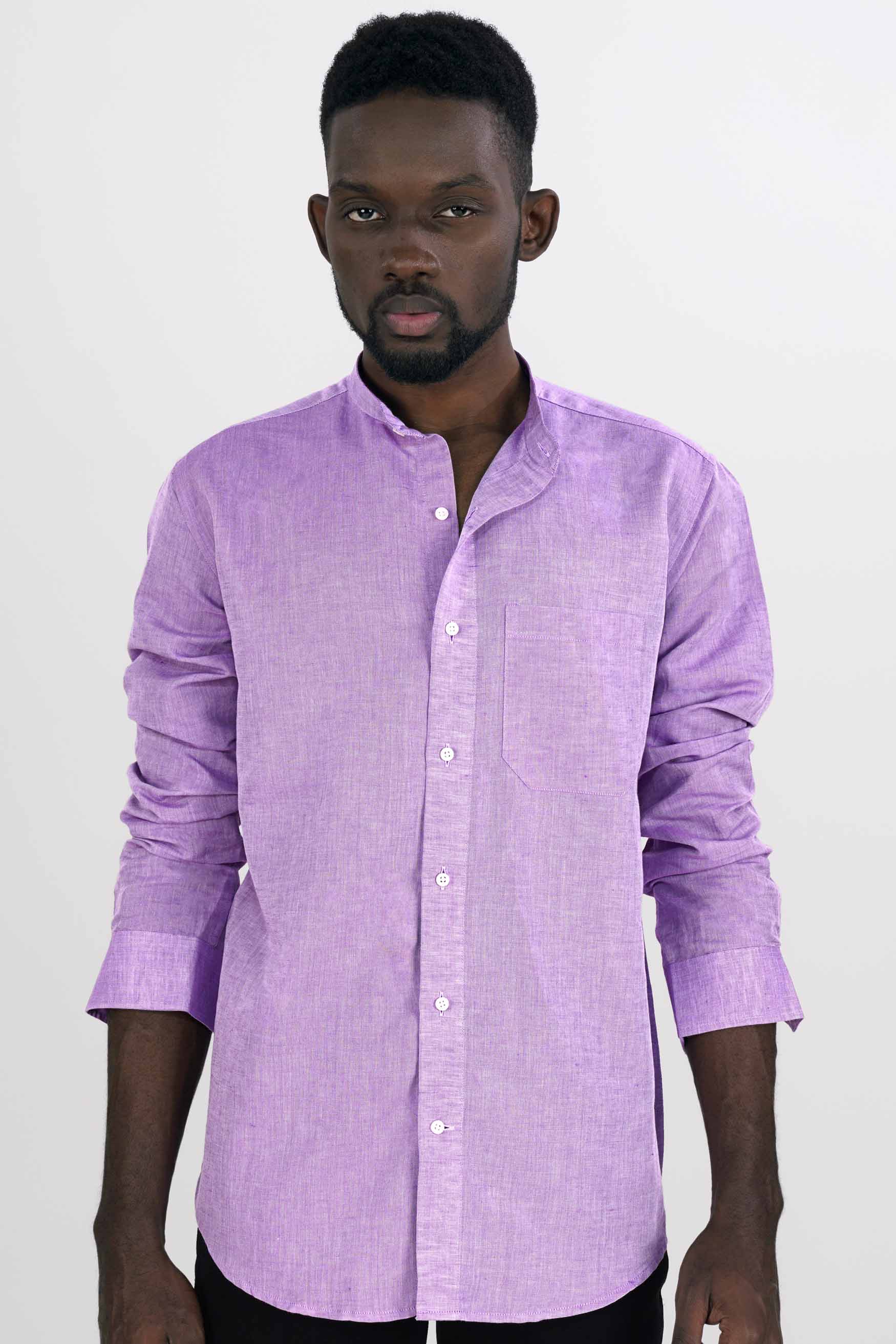 Plum Purple Luxurious Linen Shirt