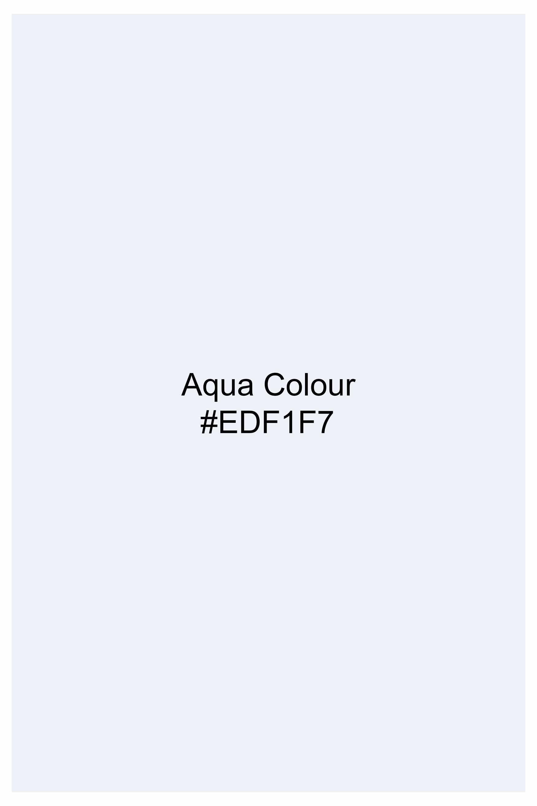 Aqua Blue Pin striped Dobby Textured Premium Giza Cotton Shirt