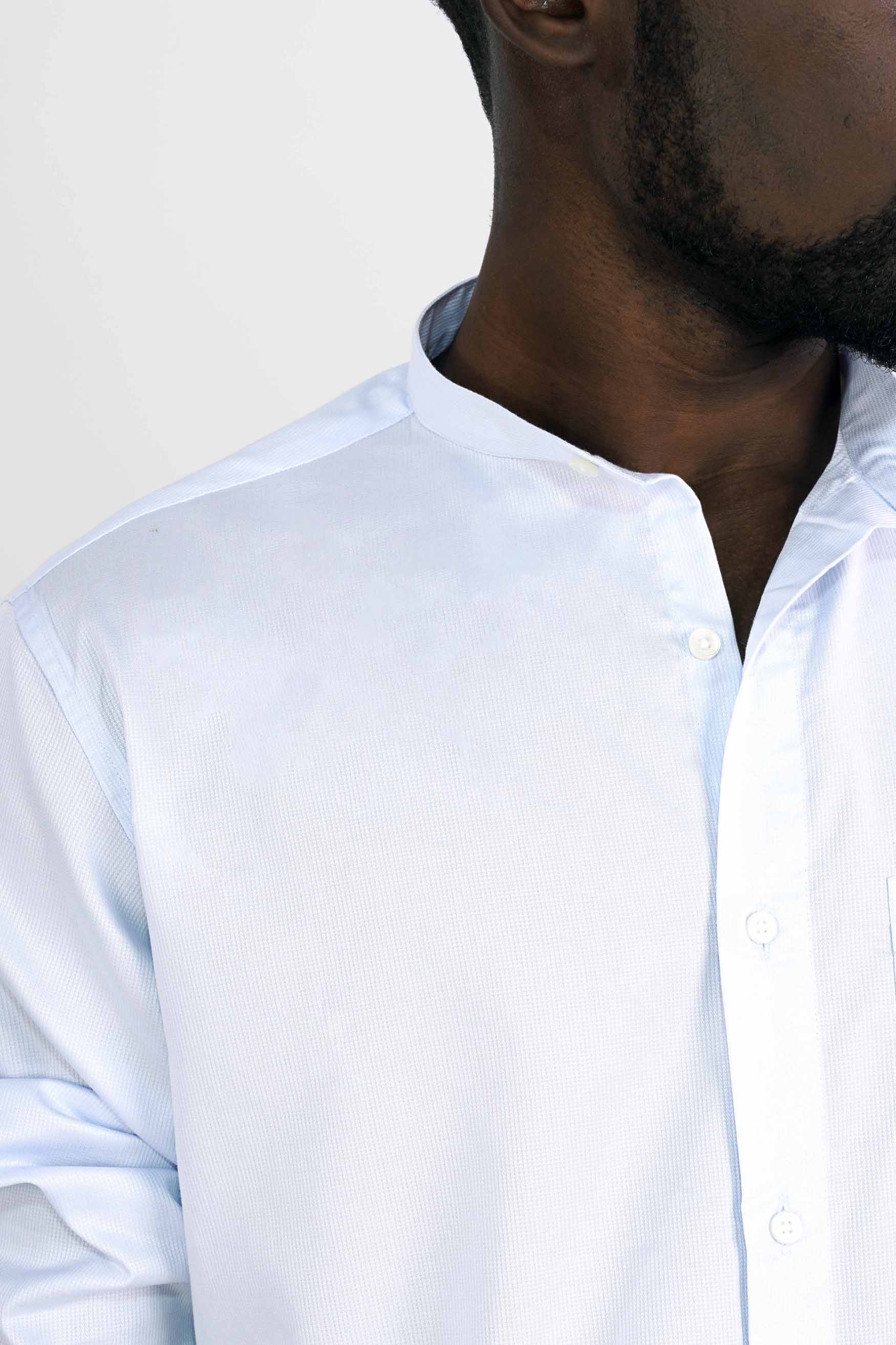 Aqua Blue Pin striped Dobby Textured Premium Giza Cotton Shirt