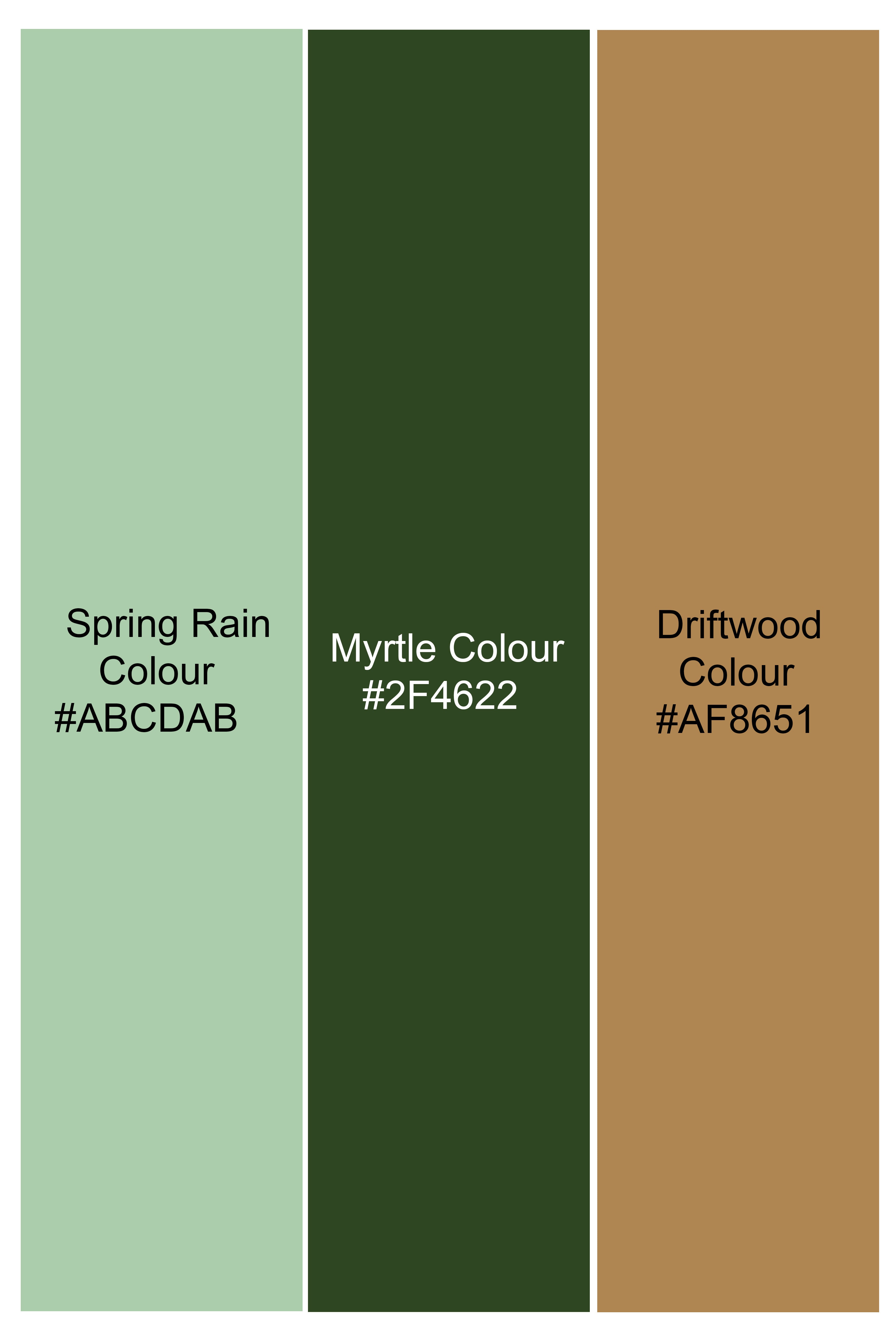 Spring Rain Green and Driftwood Brown Printed Super Soft Premium Cotton Shirt