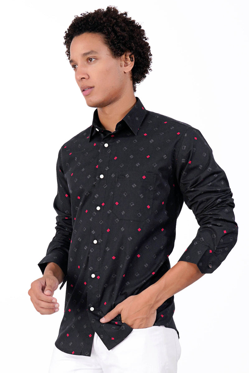 JADE BLACK PRINTED PREMIUM COTTON SHIRT