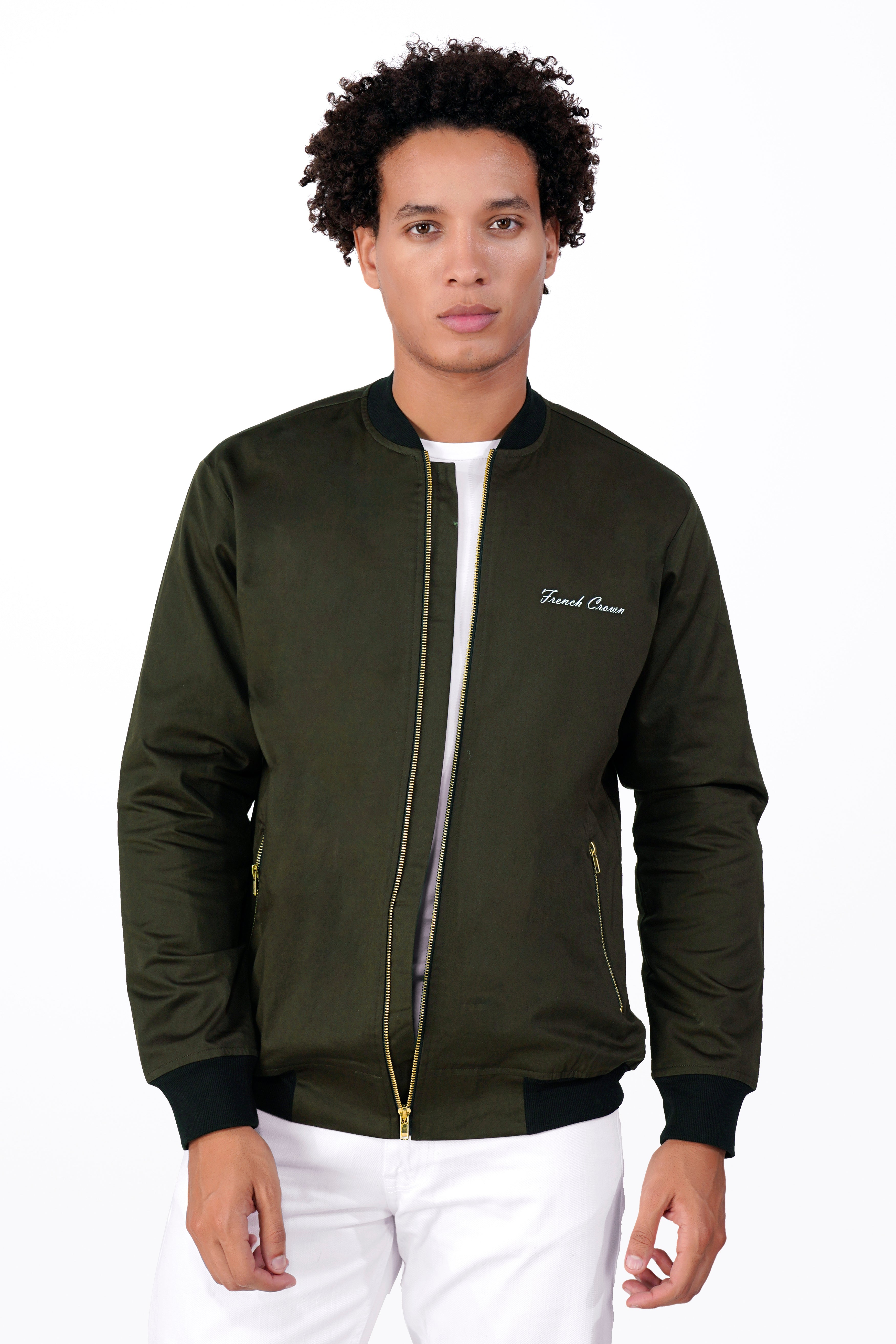 Birch Green Premium Cotton Bomber Jacket